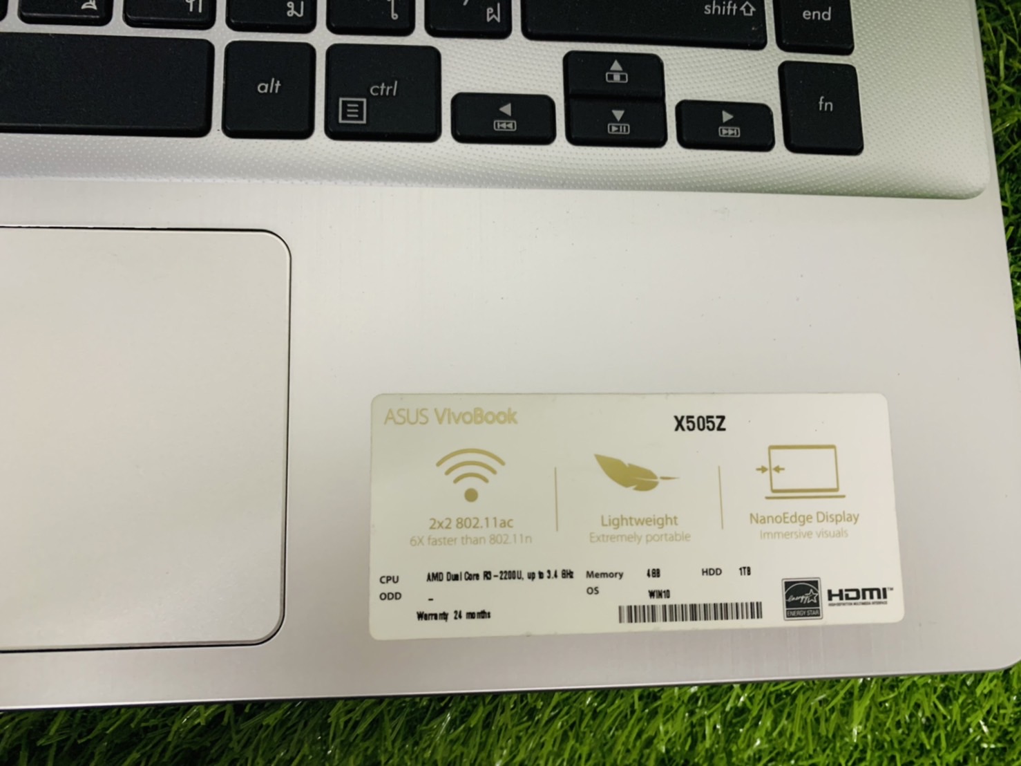 โน๊ตบุ๊ค Notebook Asus X505Z - 15.6 inch - จอเบิร์นมุมขวาบน สินค้ามีประกัน