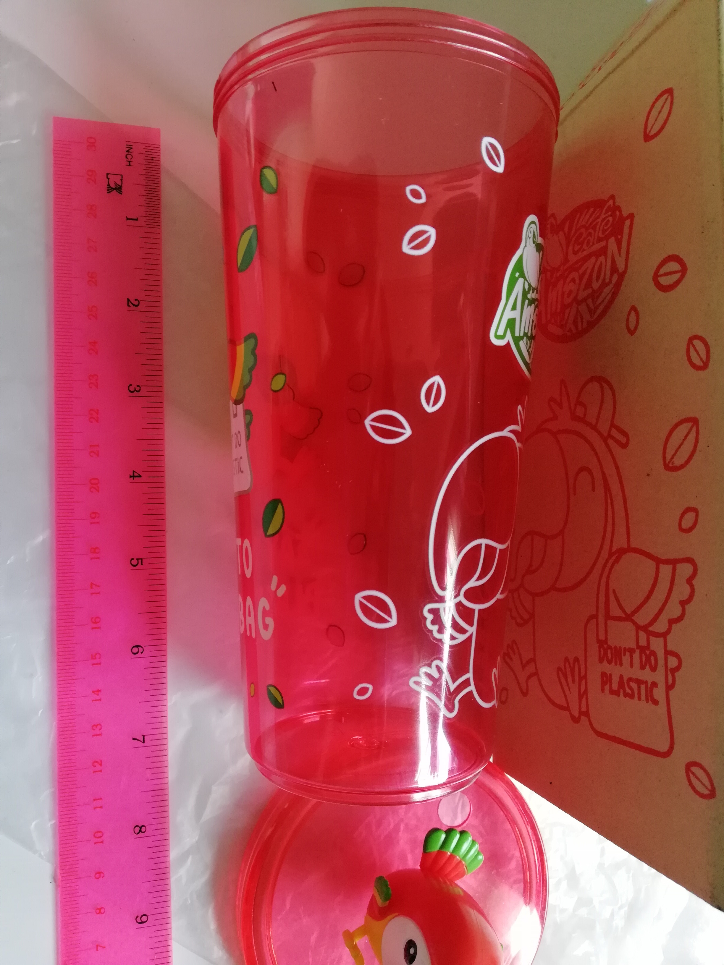 แก้วน้ำพร้อมท๊อปเปอร์ ของสะสมจาก cafe amazon พร้อม ท๊อปเปอร์ มาสคอต ประจำร้าน สภาพใหม่ ยังไม่แกะ พร้อมกล่อง