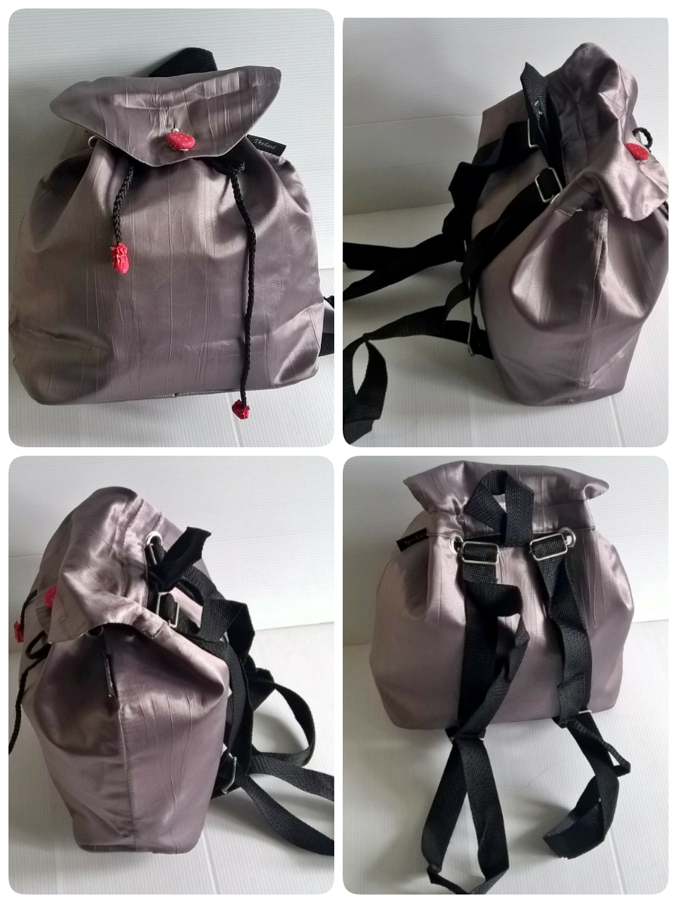 ขายกระเป๋าผ้าทรงเป้สะพายหลังงานแฮนเมด ขนาดโดยประมาณ กว้าง 23 * 5.5 cm * สูง 23 cm. สายปรับความยาวได้ มีซับในและมีช่องเล็กที่ผนังกระเป๋าด้านใน ราคาพิเศษ