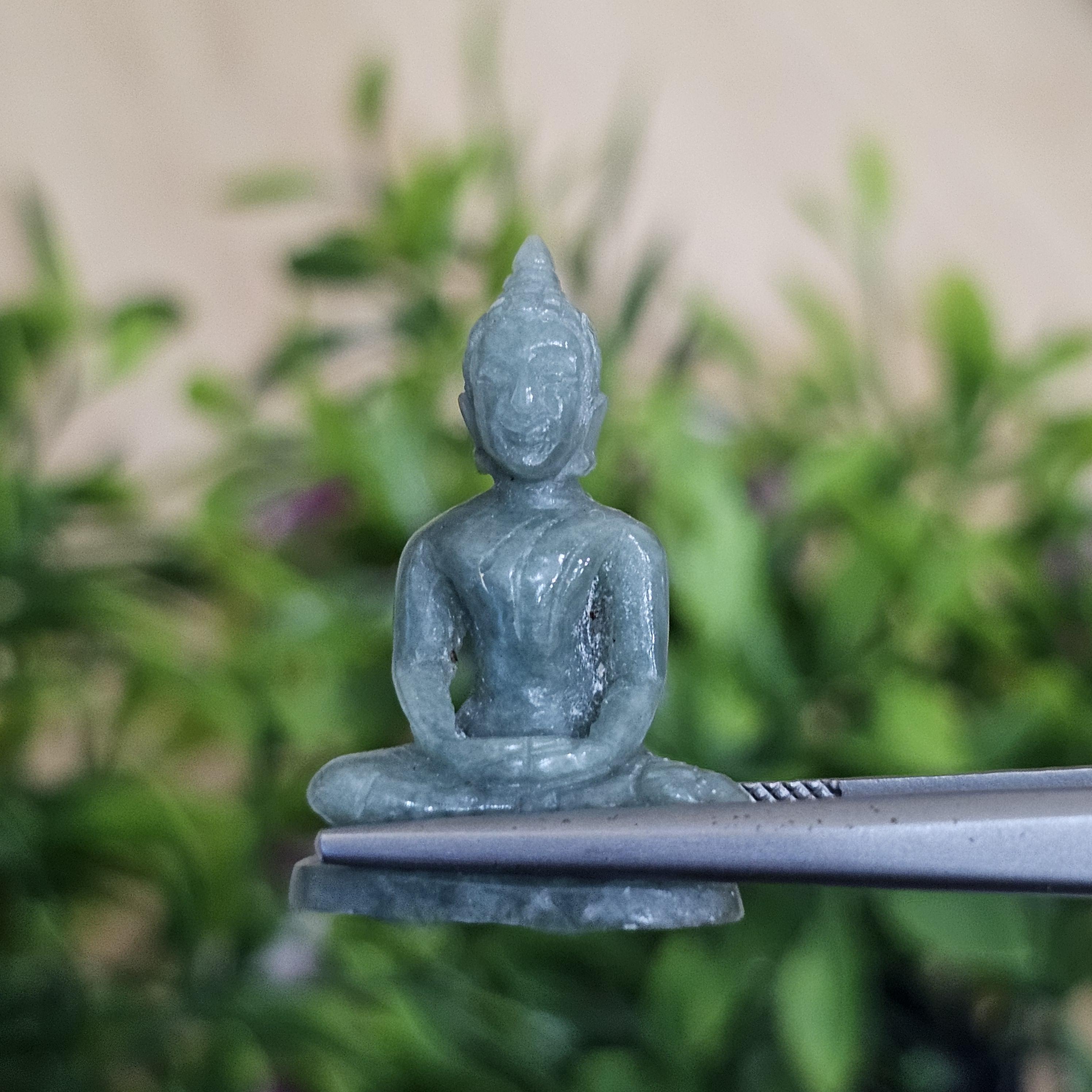 หยก แกะสลัก รูป พระ (Burmese jadeite) 19.12 กะรัต (cts.) หยก พม่า แท้