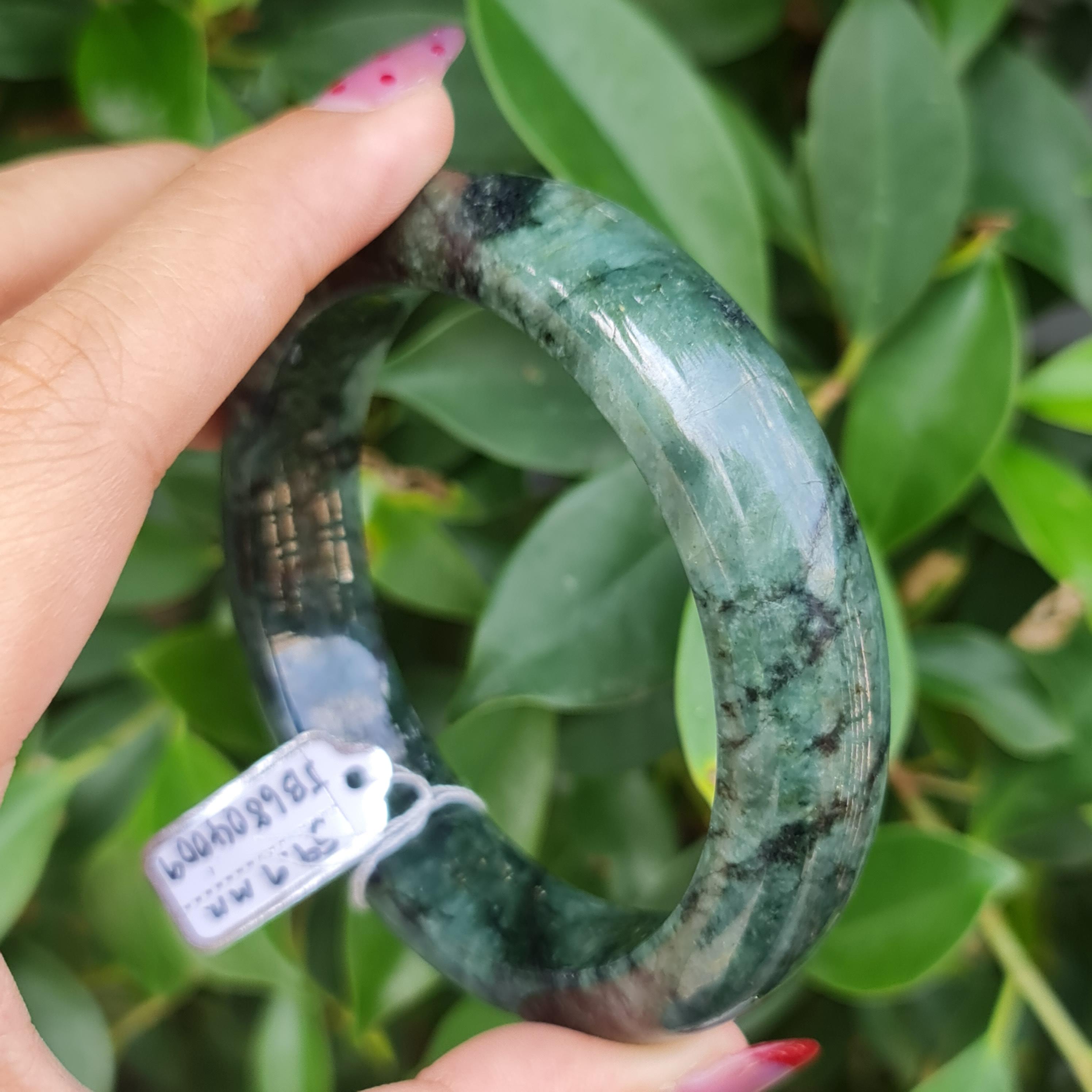 JB6804009 หยก พม่า แท้ Jade กำไลหยก 59.9 มม. (Jadeite bracelet) พม่า (Myanmar)