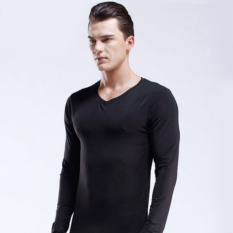 HEAT ! เสื้อลองจอนคอวี ผ้าบางเบา ยืดได้มาก (10217MM)
