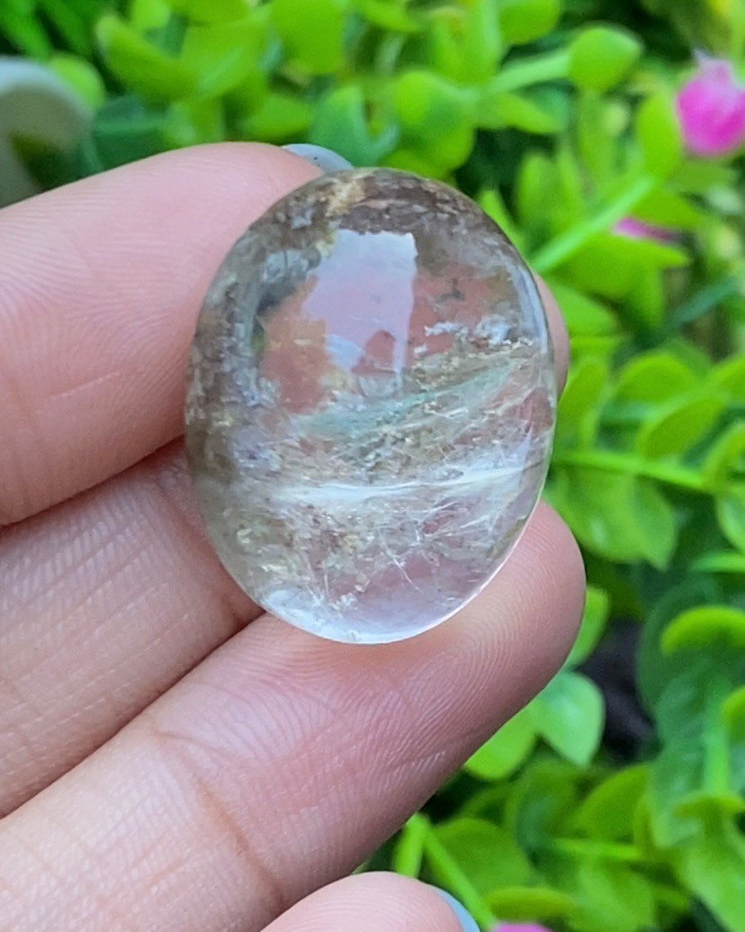 โป่งข่าม ควอตซ์ Rutilated Quartz 52.45 กะรัต Cts. พลอยแท้ อัญมณีมงคลประจําวันเกิด เครื่องประดับพลอย
