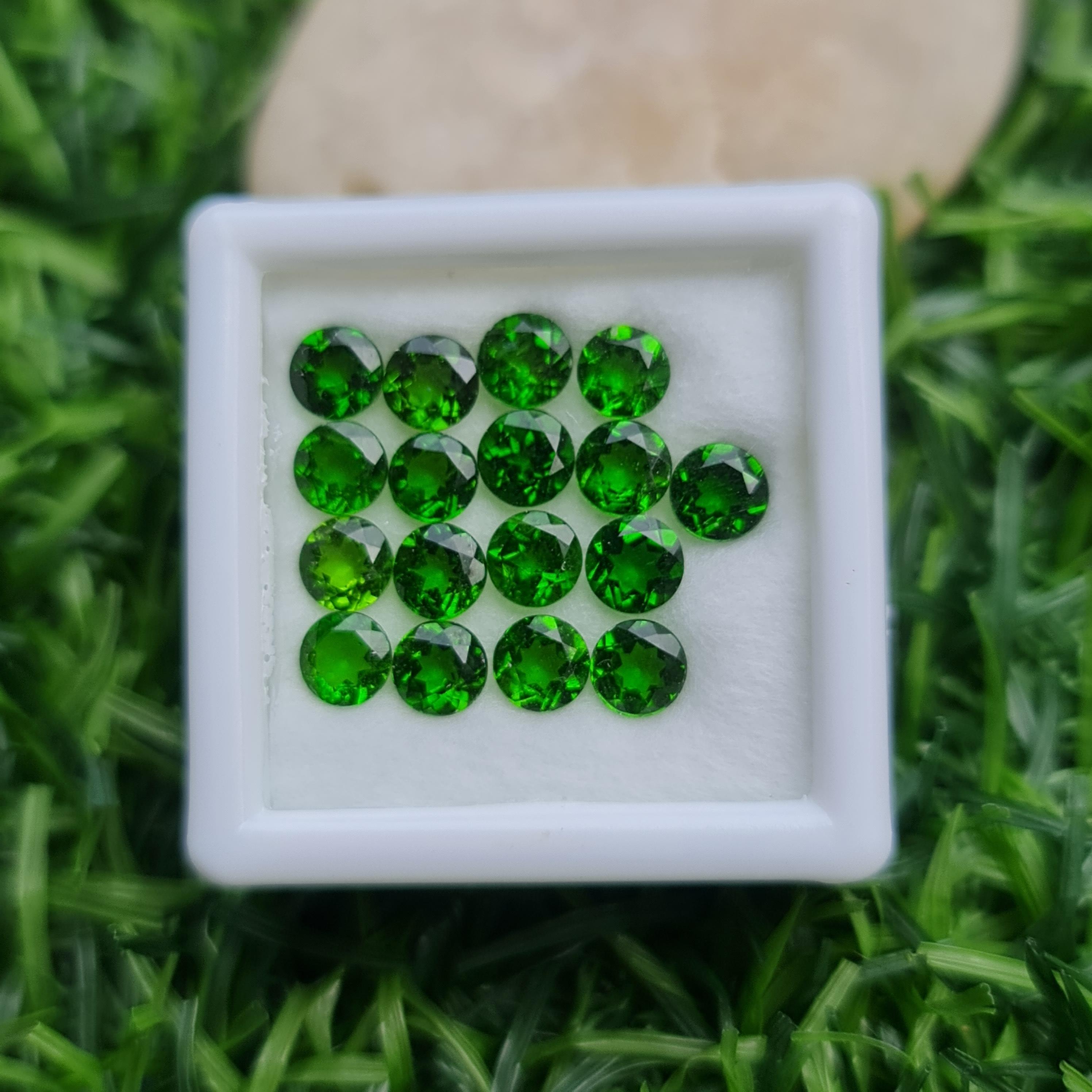 พลอย โครม ไดออพไซด์ Chrome Diopside 4.98 กะรัต (Cts.) 17 เม็ด พลอยแท้ อัญมณีมงคลประจําวันเกิด เครื่องประดับพลอย