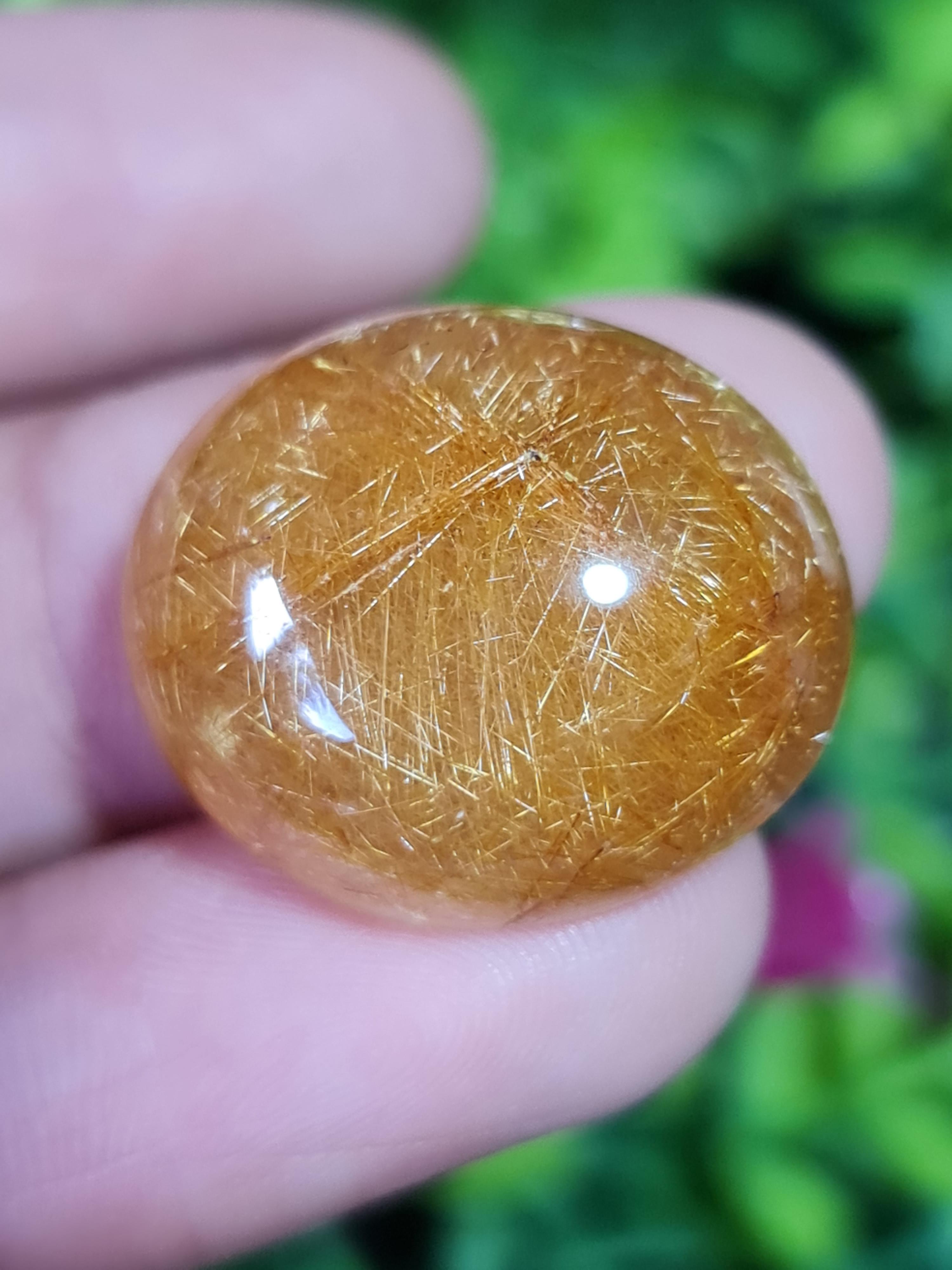 ไหมทอง ควอตซ์ Golden Rutilated Quartz 36.71 กะรัต Cts.พลอยแท้ อัญมณีมงคลประจําวันเกิด เครื่องประดับพลอย