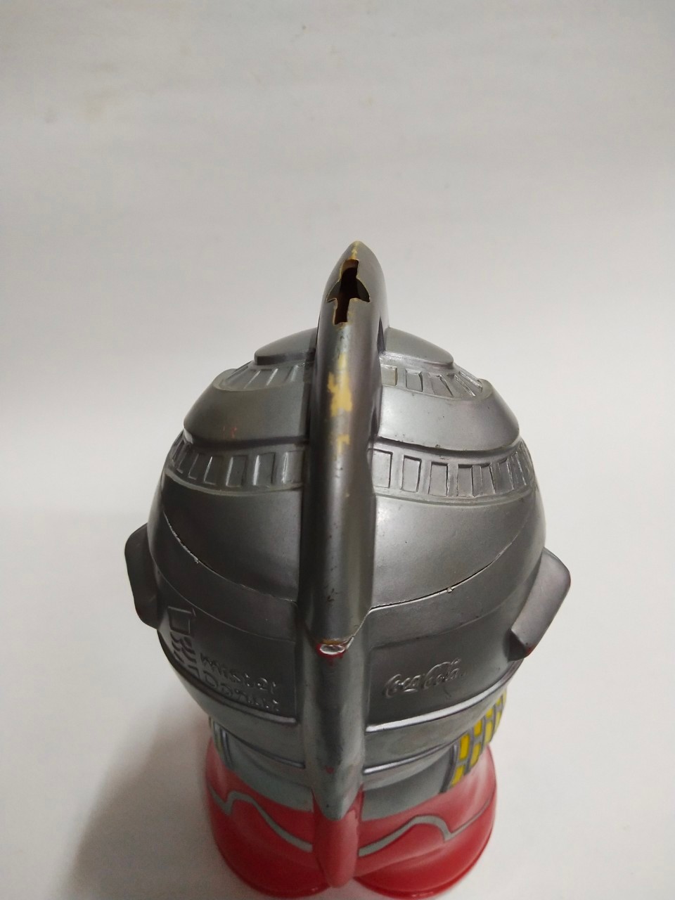 กระติกน้ำ/ออมสิน พลาสติก อุลตร้าเซเว่น(ตัวที่ 2) พรีเมี่ยมของแถมแลกซื้อจากร้าน มิสเตอร์โดนัท+โคคา โคล่า งานเก่าเก็บสะสม มือสองสภาพดีมีรอย ขนาดตามรูป