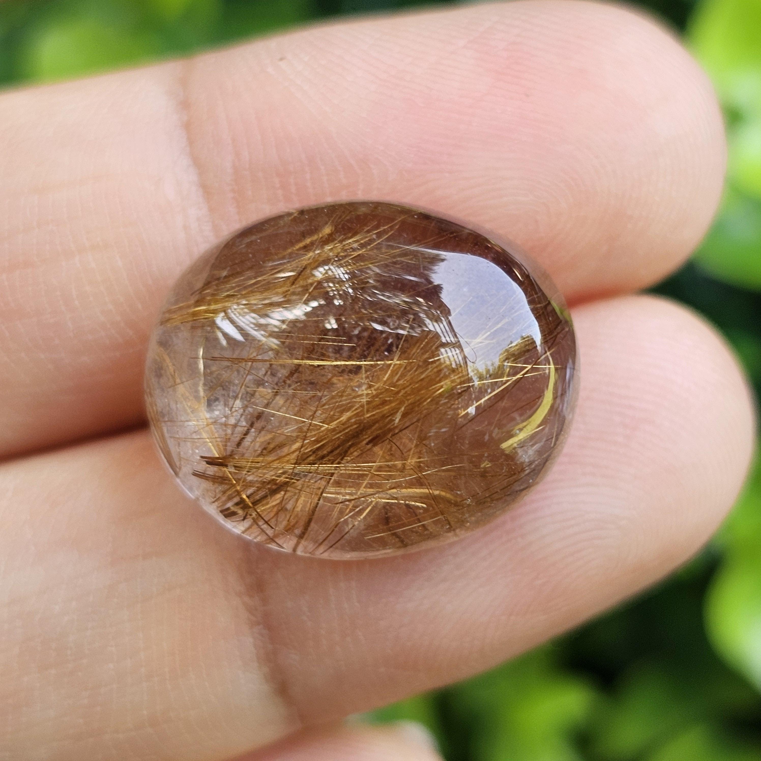 ไหมทอง ควอตซ์ Golden Rutilated Quartz 24.28 กะรัต Cts.พลอยแท้ อัญมณีมงคลประจําวันเกิด เครื่องประดับพลอย