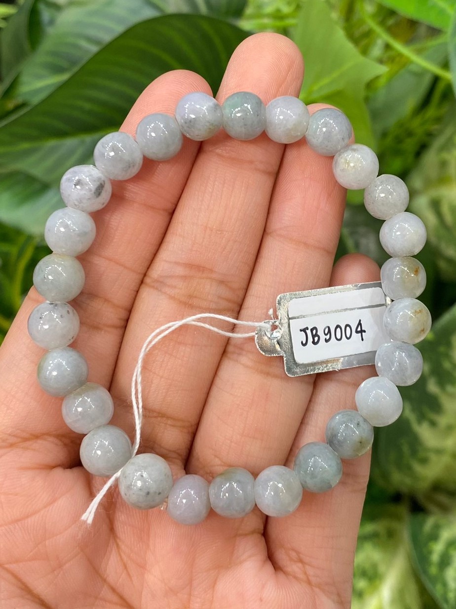 JB9004 หยก พม่า แท้ Jade กำไล ประคำหยก (Jadeite Beads Bracelet) พม่า (Myanmar)