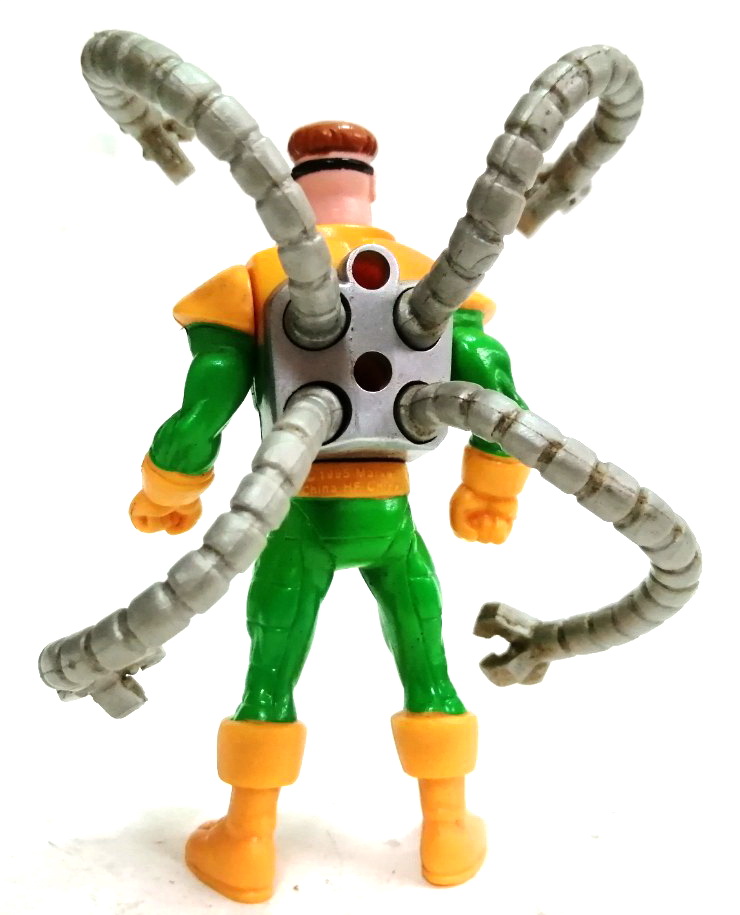 ฟิกเกอร์ พรีเมี่ยม ของแมคโดนัลด์ ดร.อ๊อคโตปุส (ด๊อกอ๊อค)ขนาดสูง.14 ซม. งานปี 1993 ชิ้นส่วนครบ แขนกลหนวดปลาหมึกขยับได้สมบูรณ์ สภาพเก่าสะสม