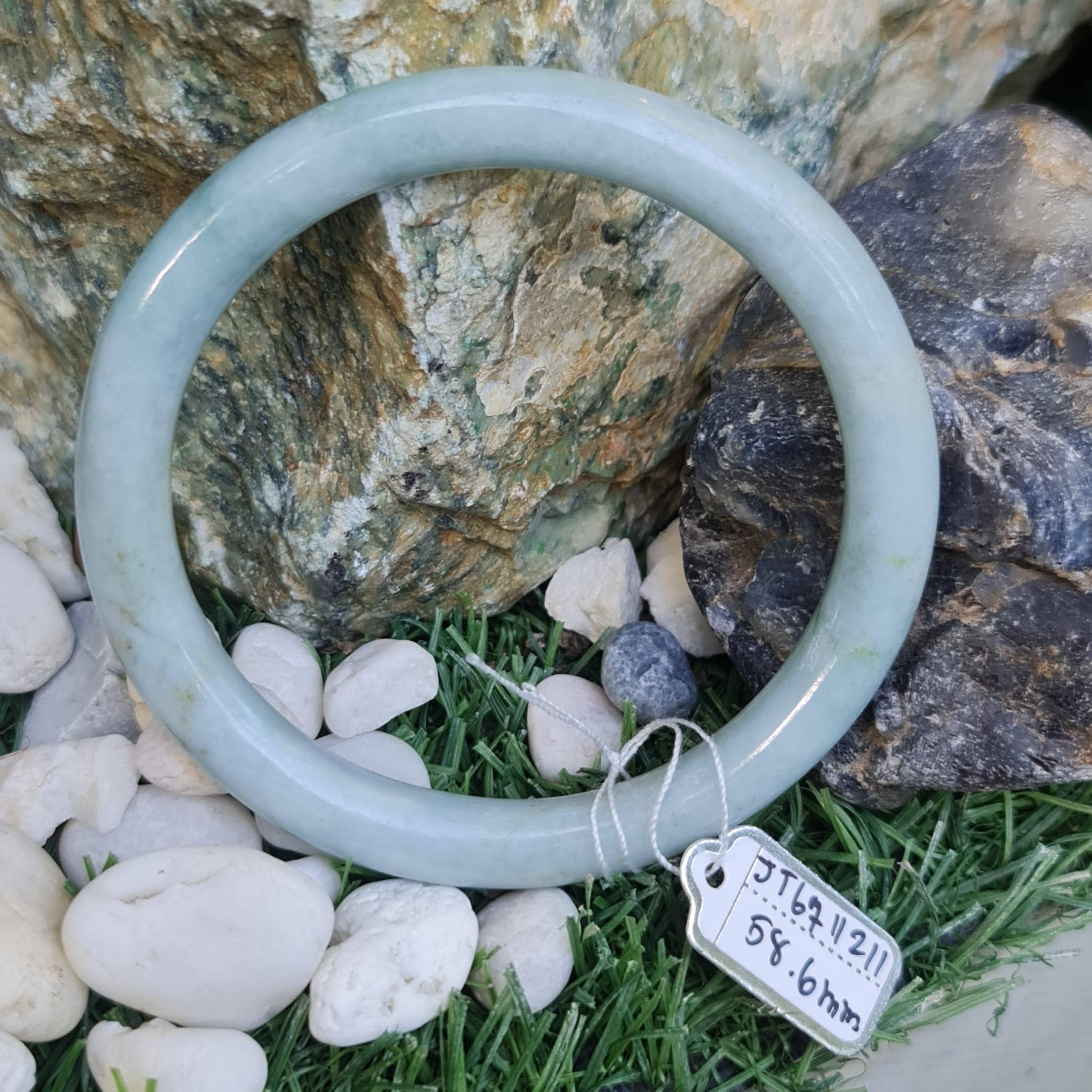 JT6711211 หยก พม่า แท้ Jade กำไลหยก 58.6 มม. (Jadeite bracelet) พม่า (Myanmar)