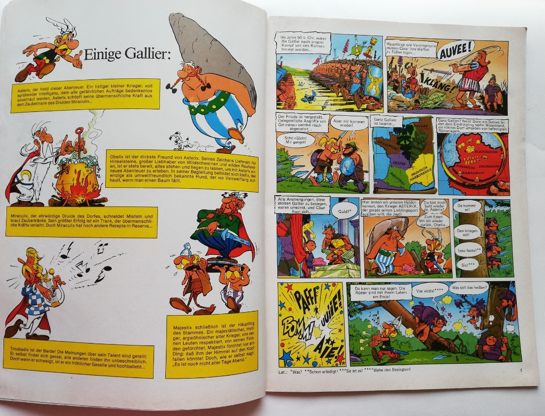นิตยสารการ์ตูนภาษาเยอรมัน **สภาพเก่าเก็บ มีตำหนิบ้างตามภาพ ,GROSSERpräsentiert: ASTERIX-BAND I, Asterix Der Gallier