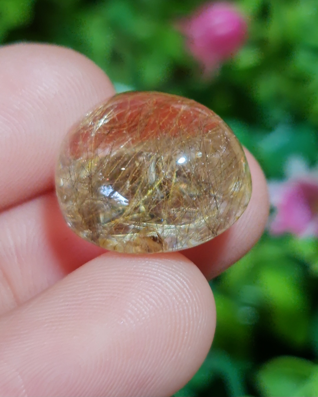 ไหมทอง ควอตซ์ Golden Rutilated Quartz 18.77 กะรัต Cts.พลอยแท้ อัญมณีมงคลประจําวันเกิด เครื่องประดับพลอย