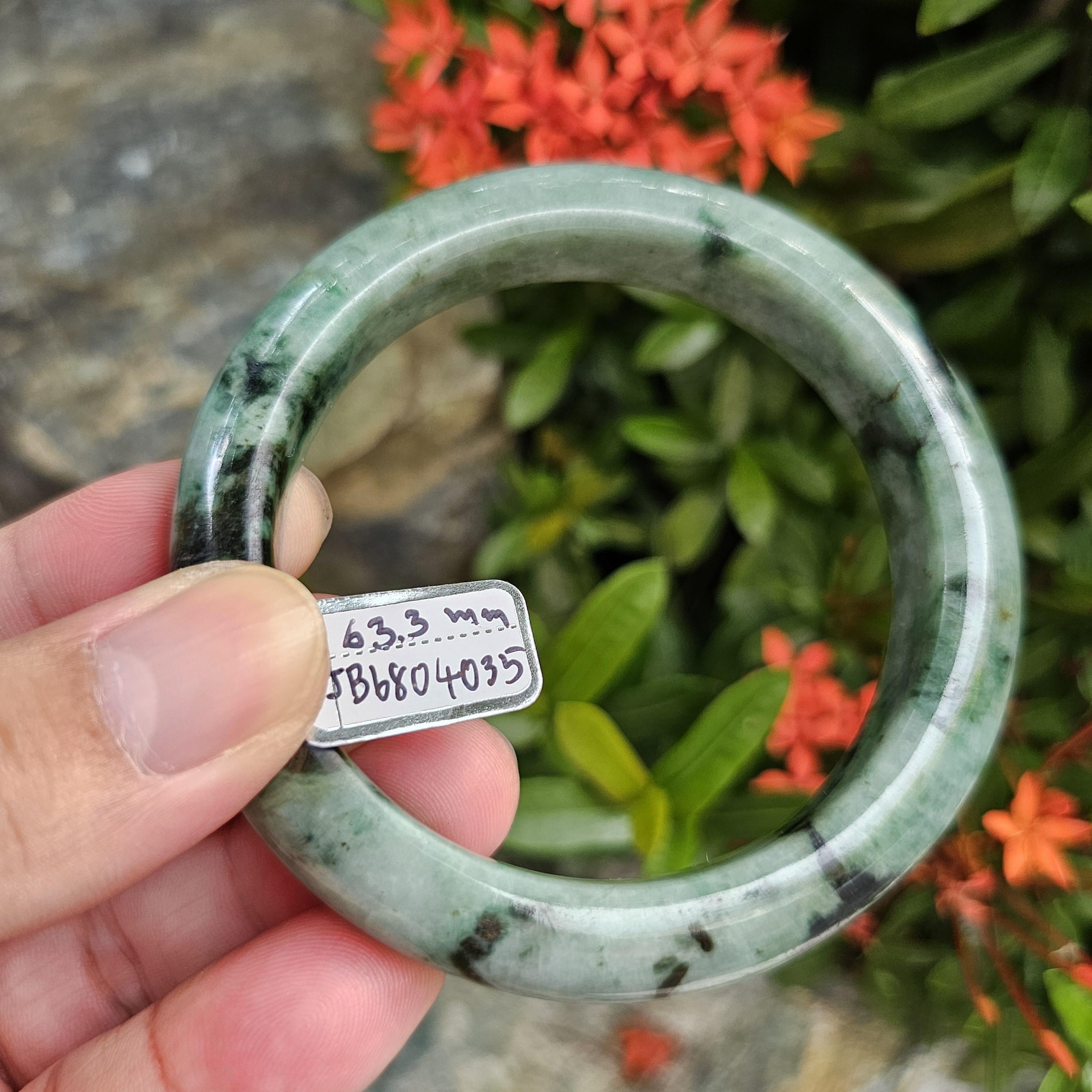 JB6804035 หยก พม่า แท้ Jade กำไลหยก 63.3 มม. (Jadeite bracelet) พม่า (Myanmar)