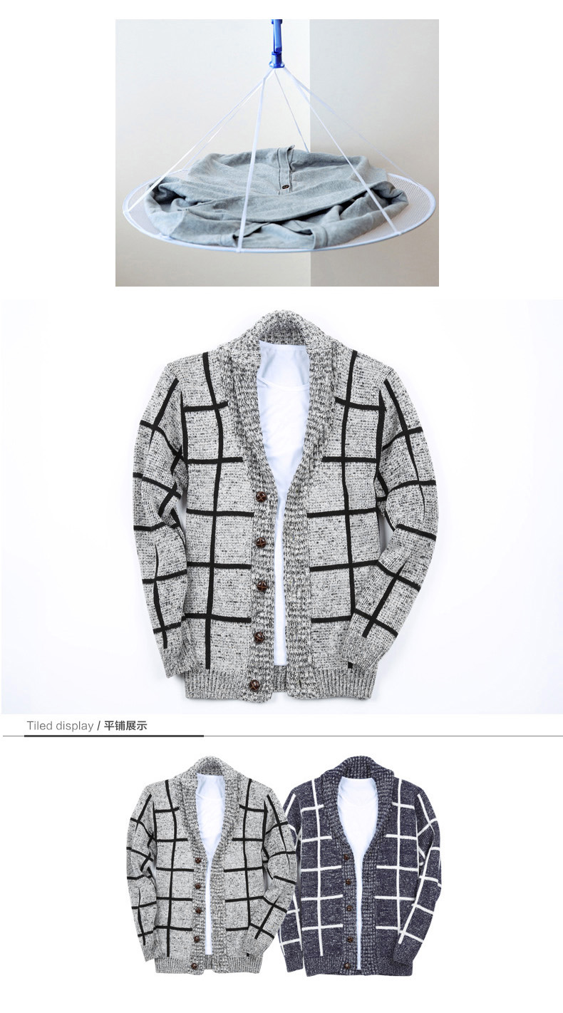 เสื้อคลุมไหมพรมกันหนาว ผ้านิ่มลายตาราง (10039MM)