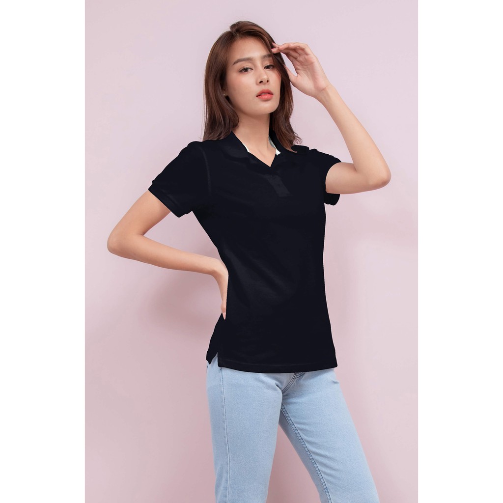 No Problem Noproblem ยอดขาย No.1 รับประกัน ไม่ย้วย ไม่ยืด ผ้านุ่ม เสื้อโปโล หญิง สีกรมเข้ม