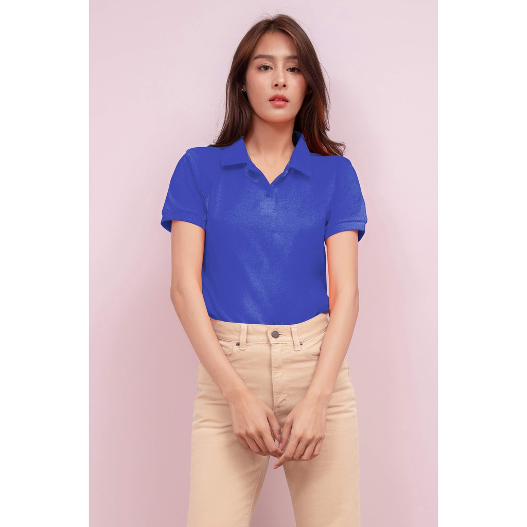 No Problem No Problem เสื้อโปโล หญิง สีน้ำเงินซัฟไฟร์ สีน้ำเงินซัฟไฟร์