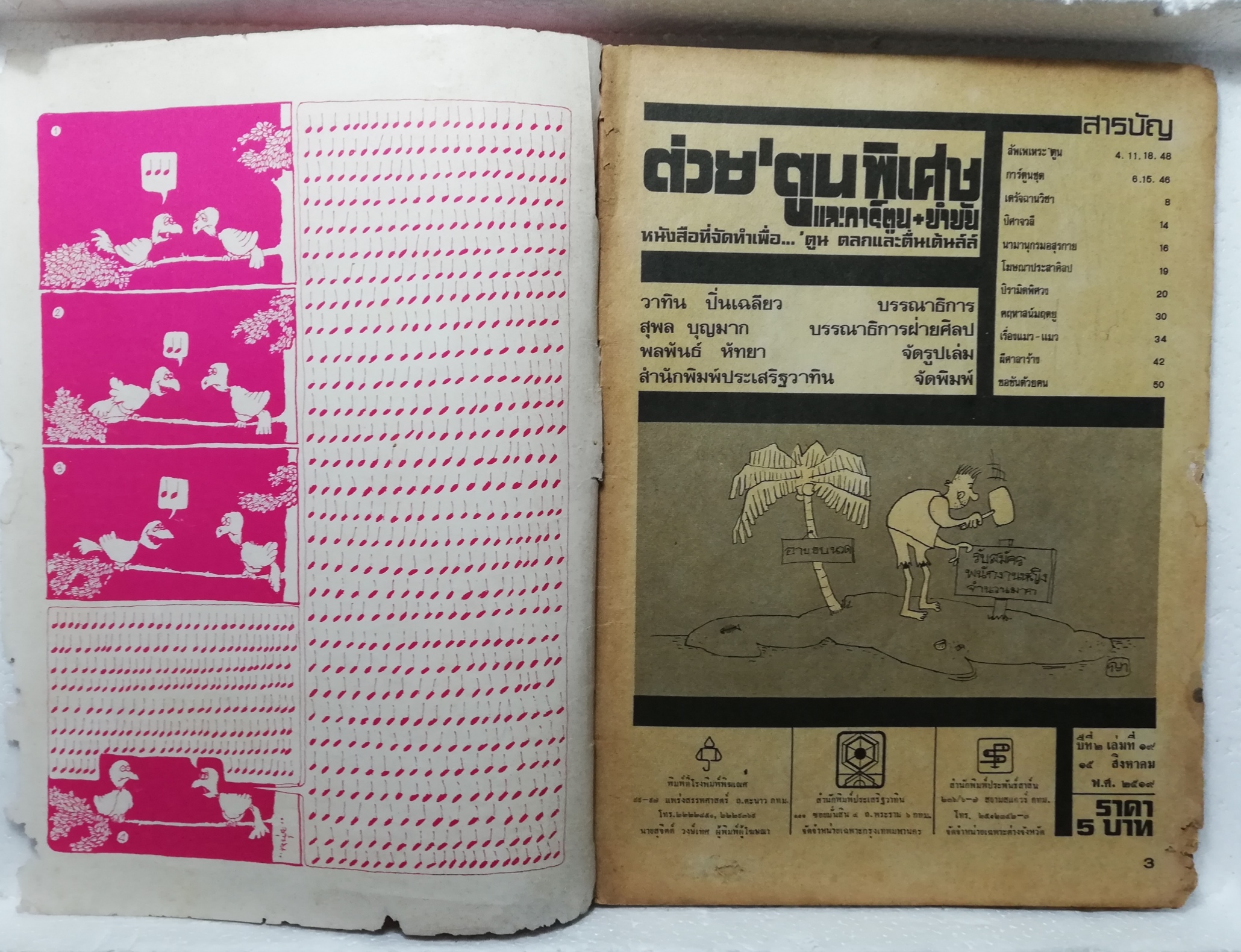 หนังสือเก่า **มีตำหนิตามภาพ สันปกด้านบนหลุด, #ต่วยตูนพิเศษ15ส.ค. - 15 ก.ย. 2519