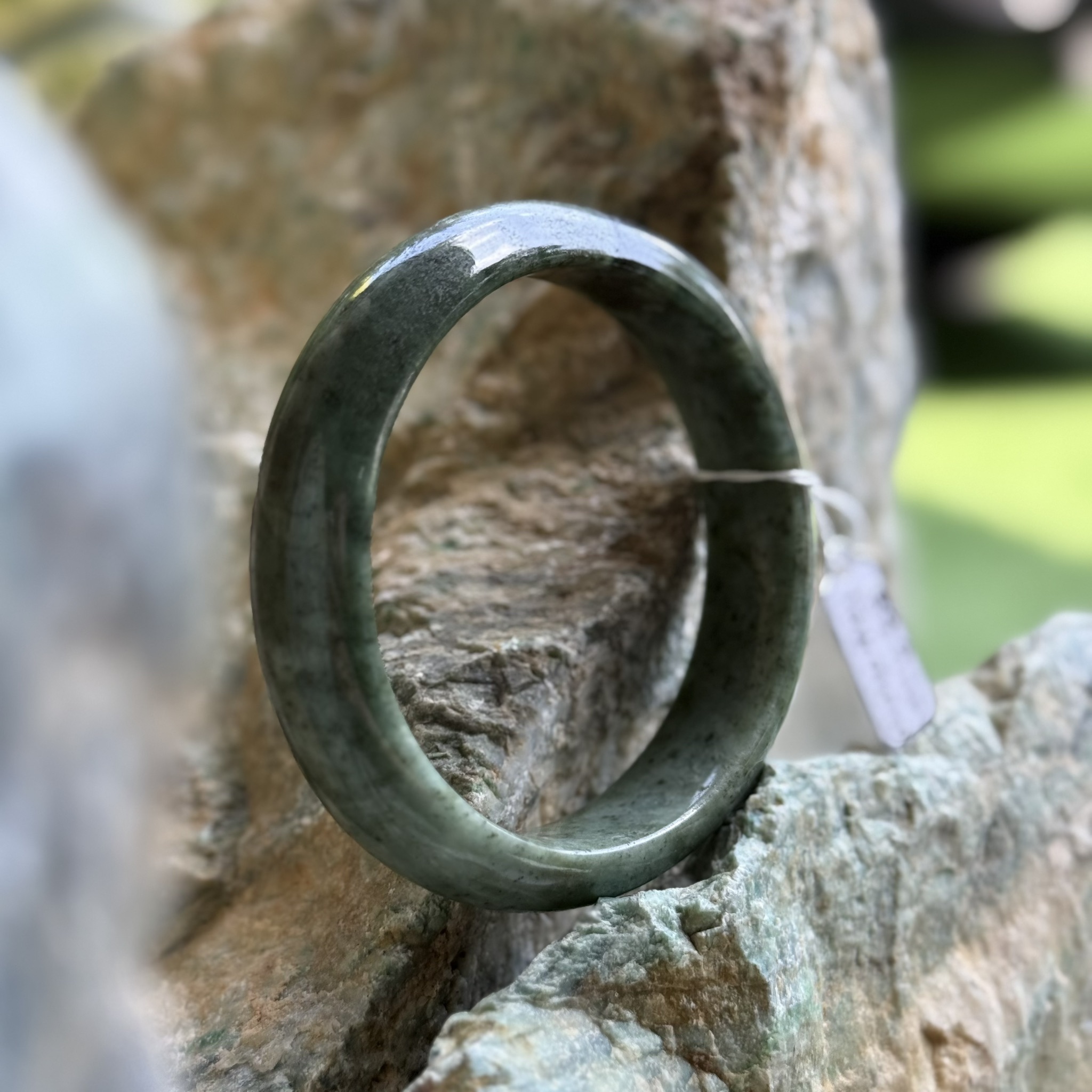 JB6804040 หยก พม่า แท้ Jade กำไลหยก 58.9 มม. (Jadeite bracelet) พม่า (Myanmar)