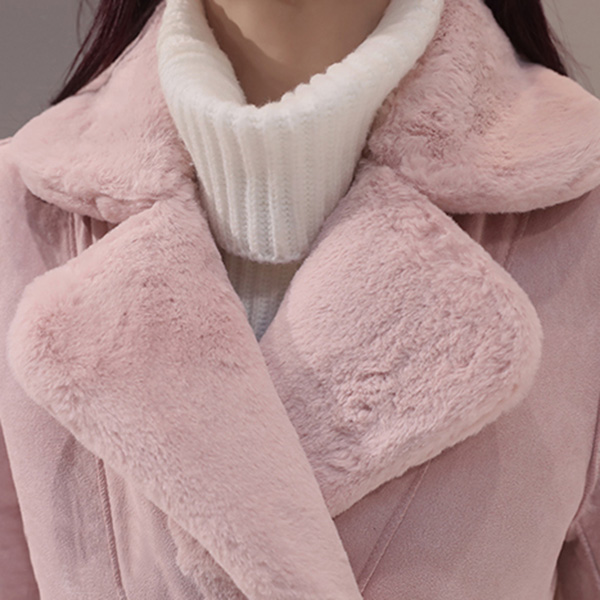 เดรสโค้ทหนังแกะกันหนาวติดลบ บุขนเฟอร์เต็มตัว (12218X)