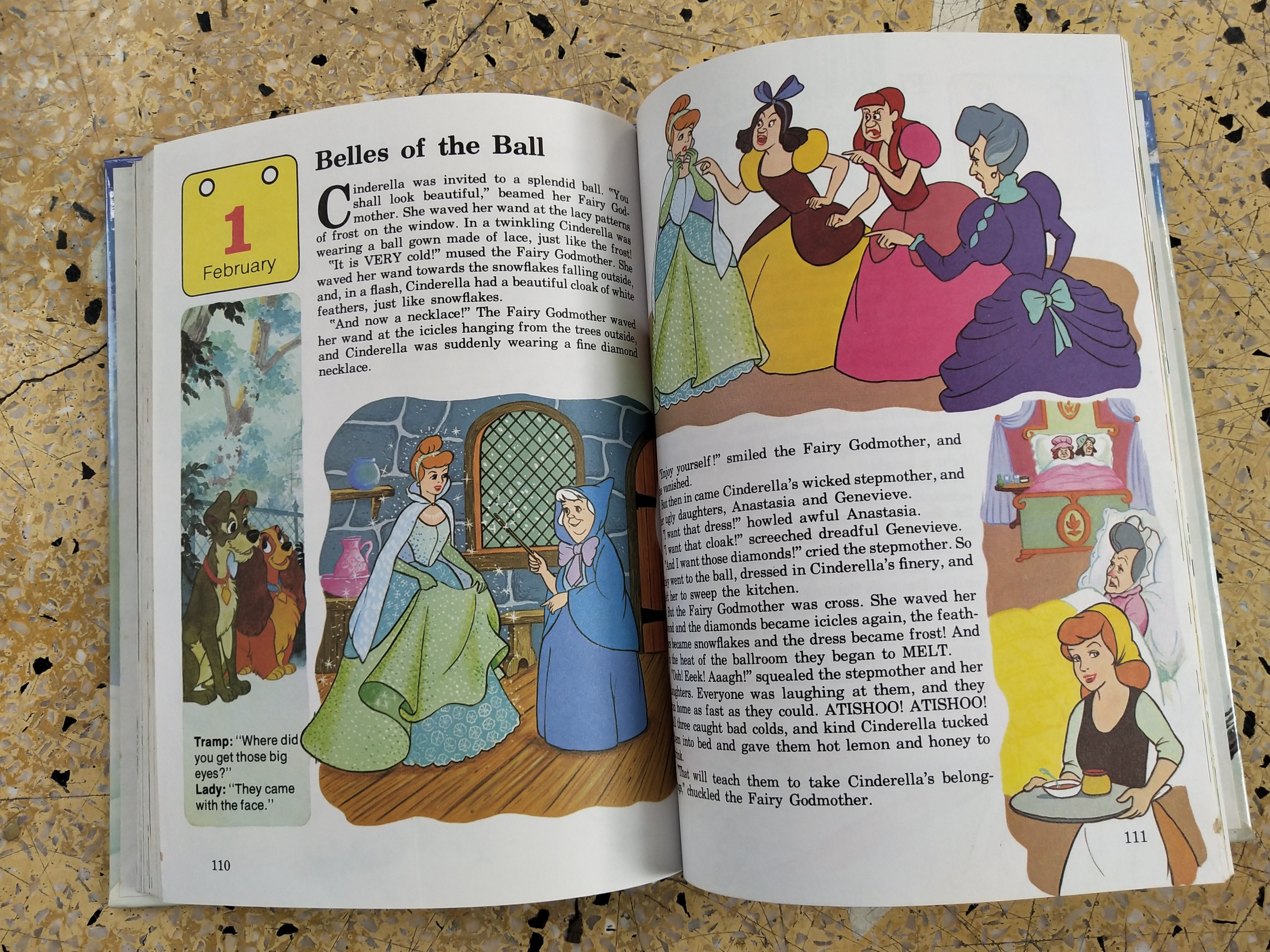 หนังสือภาพการ์ตูนดิสนีย์น่ารัก **หนังสิอเก่า มีตำหนิ โปรดตรวจสอบทุกภาพ ปกแข็ง ฉบับภาษาอังกฤษ เล่าเรื่องราวของทุกวันในฤดูหนาว ผ่านตัวการ์ตูนจากดิสนีย์ Story a Day for every day of the year ,Winter