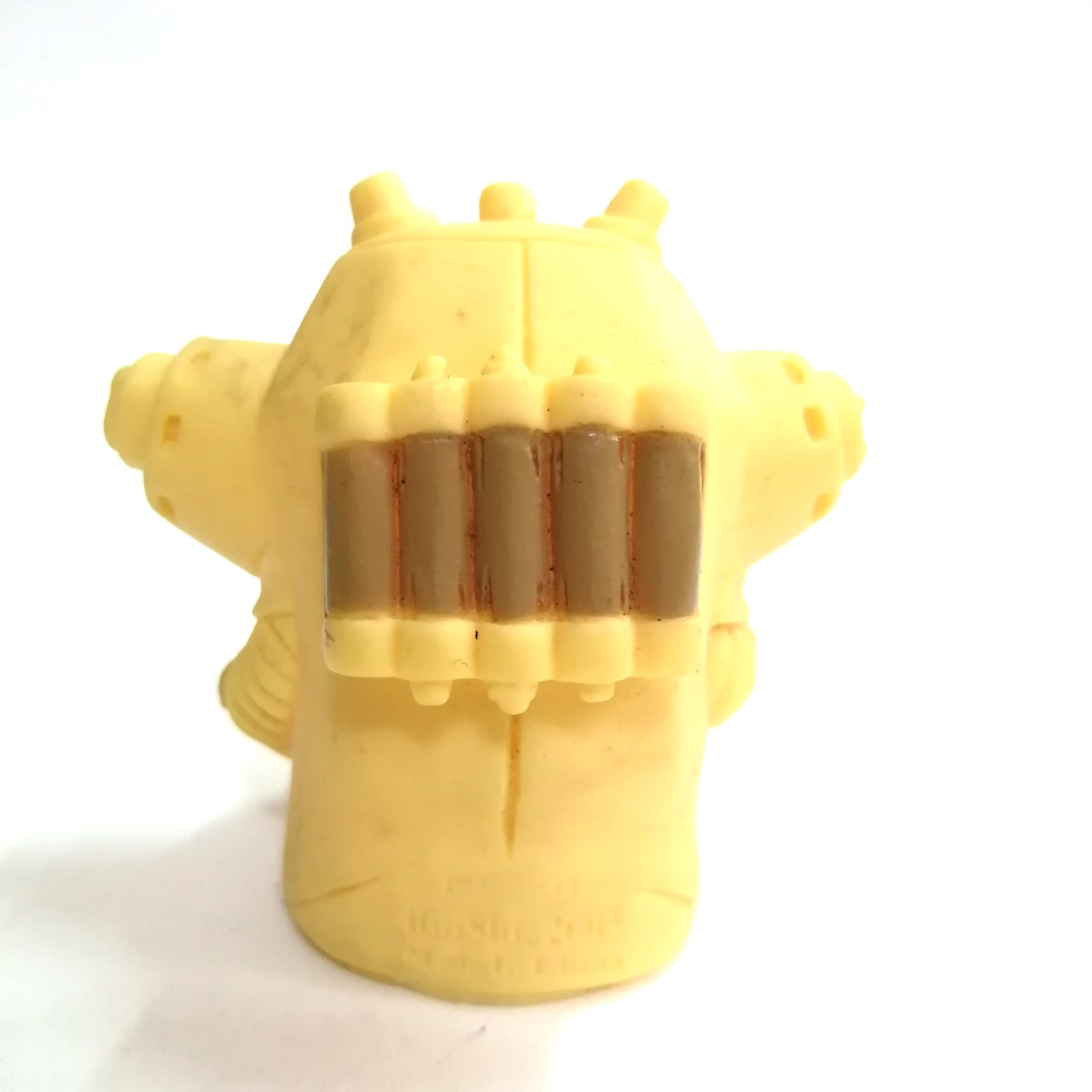 ซอฟสวมนิ้วขนาดใหญ่ สูง3นิ้วสัตว์ประหลาดหุ่นยนต์ คิงส์โจ สีครีมออกเหลือง ของ บ.ซึบุราย่าไชโย งานคนไทย 20 กว่าปีมาแล้ว หายาก สภาพดี