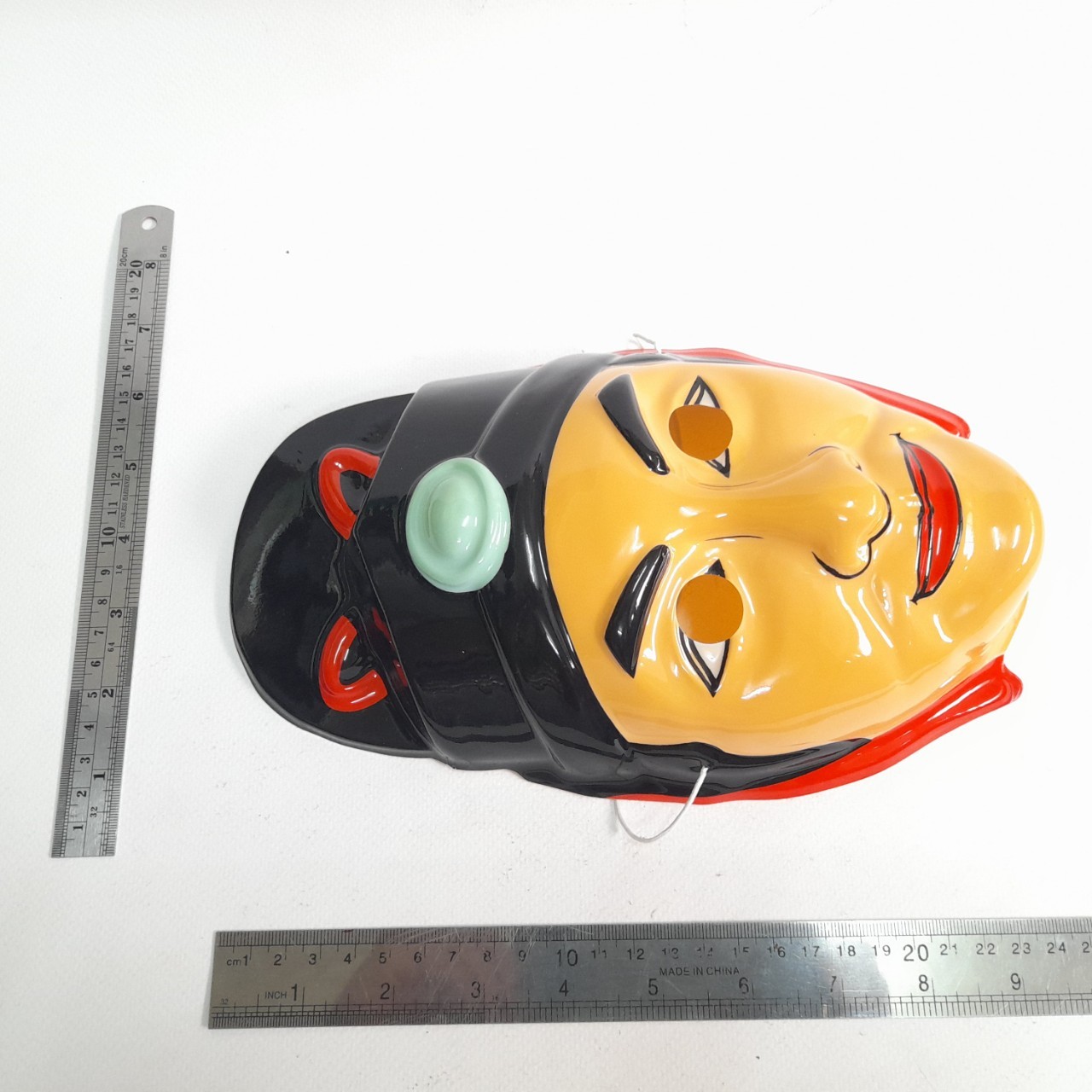 หน้ากากพลาสติกบาง จั่นเจา ขนาดตามรูป เก่าเก็บเก่าตามสภาพ หายาก ไม่พบบ่อย