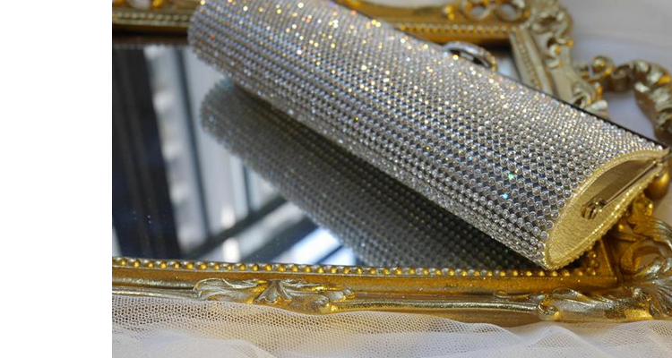 Pre-order กระเป๋าออกงาน Evening Clutch ทรงหรู คริสตัลทั้งใบ พร้อมสายสะพายสั้น/ยาว