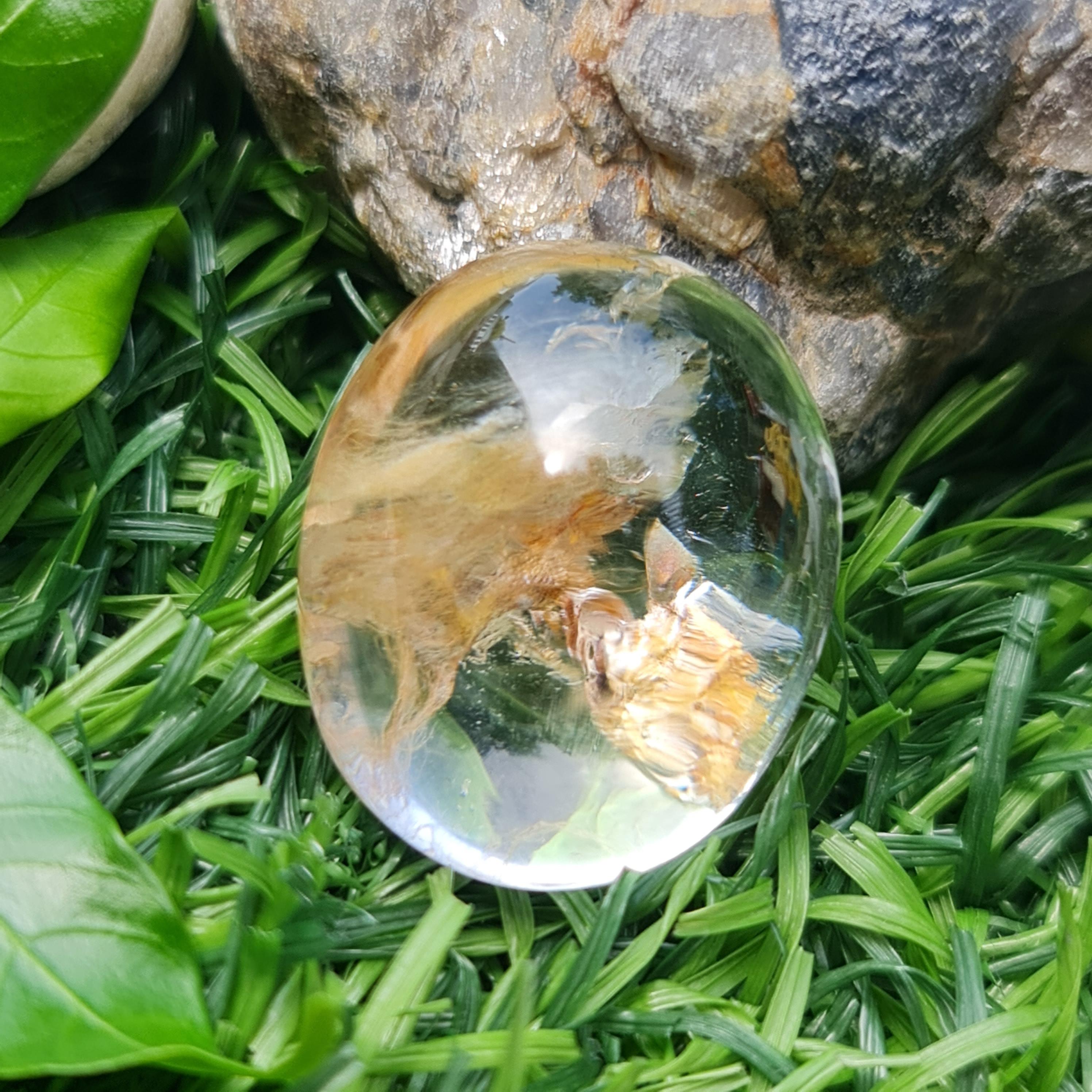 โป่งข่าม ควอตซ์ Rutilated Quartz 59.52 กะรัต Cts. พลอยแท้ อัญมณีมงคลประจําวันเกิด เครื่องประดับพลอย