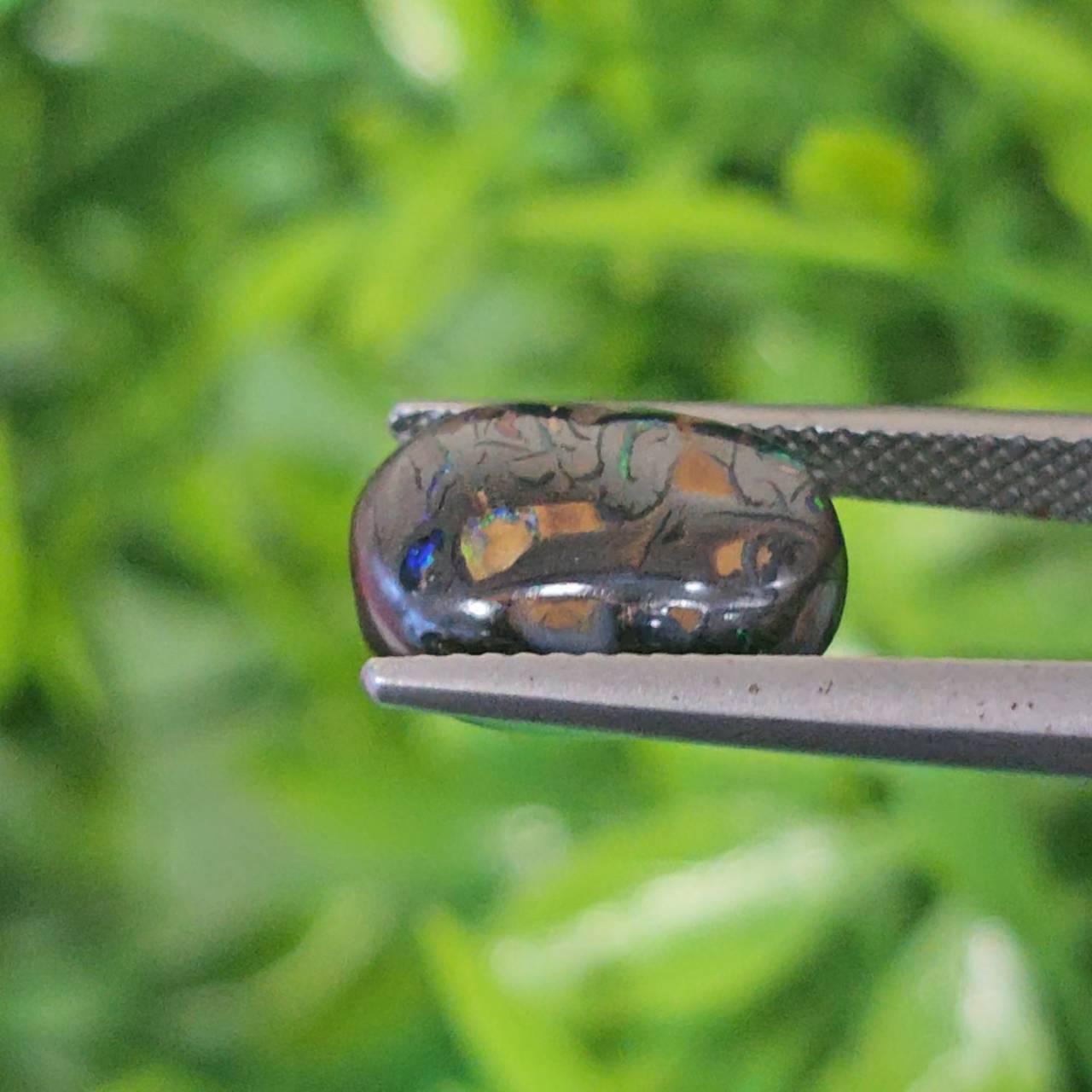 พลอย โบลเดอร์ โอปอล ออสเตรเลีย Australian Boulder Opal 6.87 กะรัต (Cts.) พลอยแท้ อัญมณีมงคลประจําวันเกิด เครื่องประดับพลอย