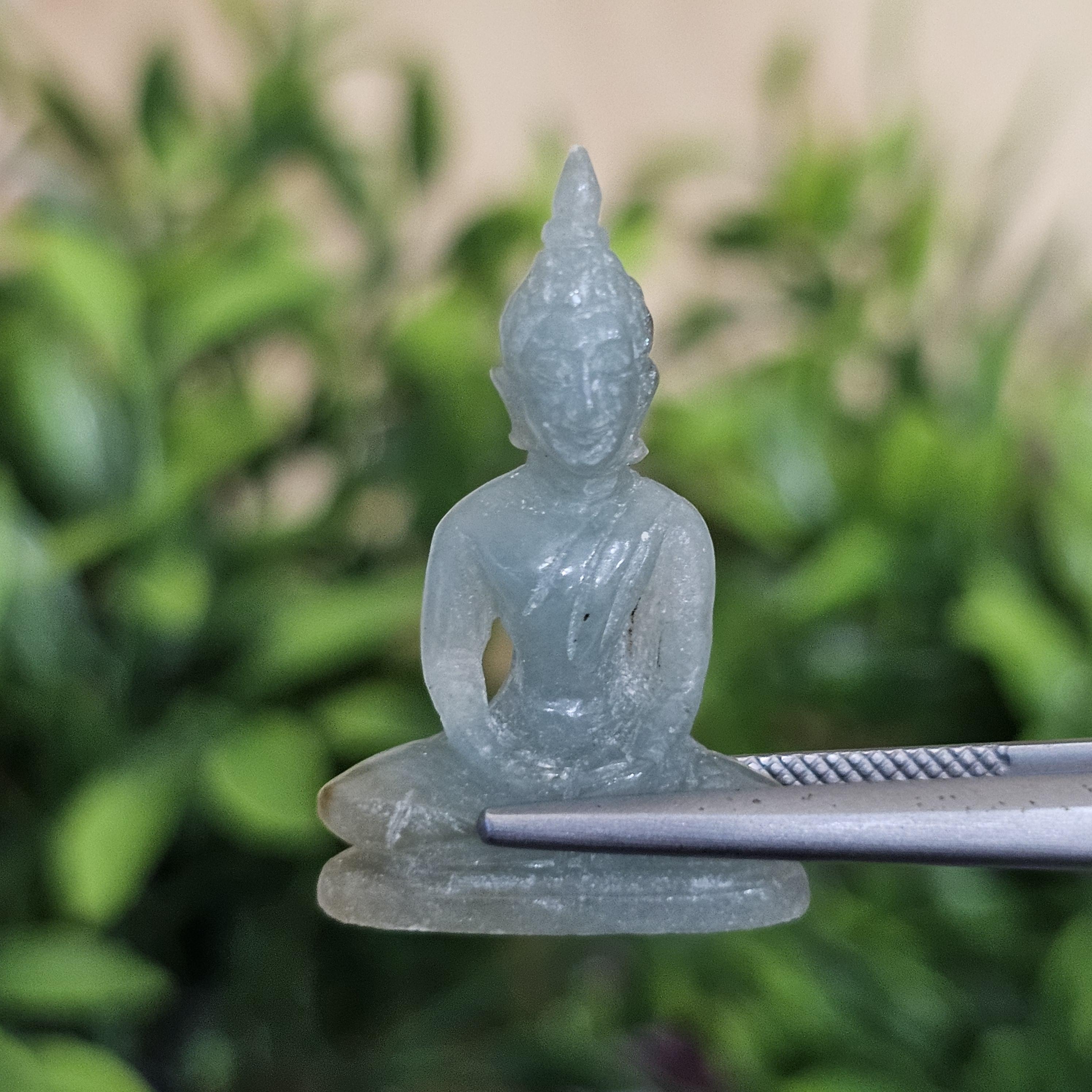 หยก แกะสลัก รูป พระ (Burmese jadeite) 15.79 กะรัต (cts.) หยก พม่า แท้