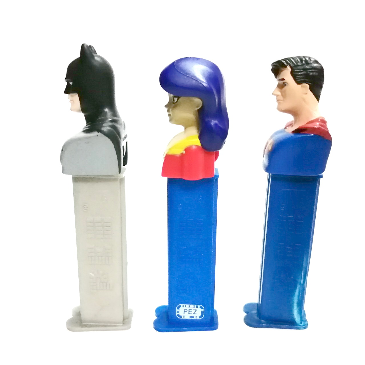 ของสะสมดีซีฮีโร่ กล่องใส่ขนมเพซ :-แบทแมน ,วันเดอร์วูแม่น,ซูปเปอร์แมน Pez dispenser DC Hero Collection: :Batman, Wonder Woman , Superman***ไม่มีขนม มีตำหนิตามภาพ