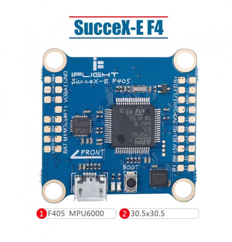 บอร์ดโดรน iFlight Succex-E F4 Flight Controller build-in OSD BEC LED Port Betaflight SUCCEXEF4 (size 30x30mm)