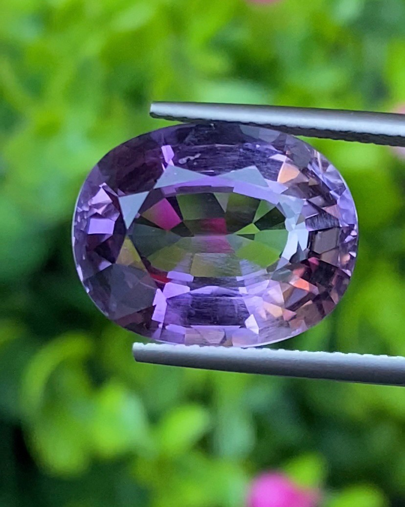 พลอย อเมทิส Amethyst 10.14 กะรัต (Cts.) พลอยแท้ อัญมณีมงคลประจําวันเกิด เครื่องประดับพลอย