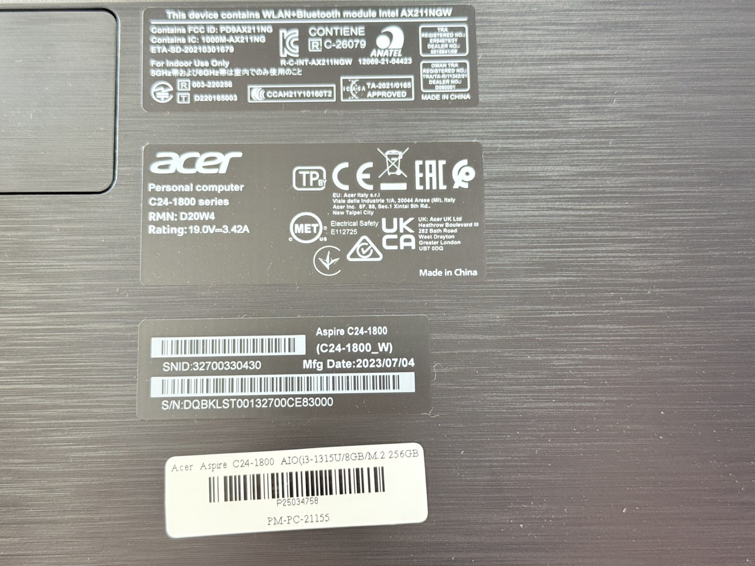 Acer Aspire C24-1800 AIO(i3-1315U/8GB/M.2 256GB)+Adapter