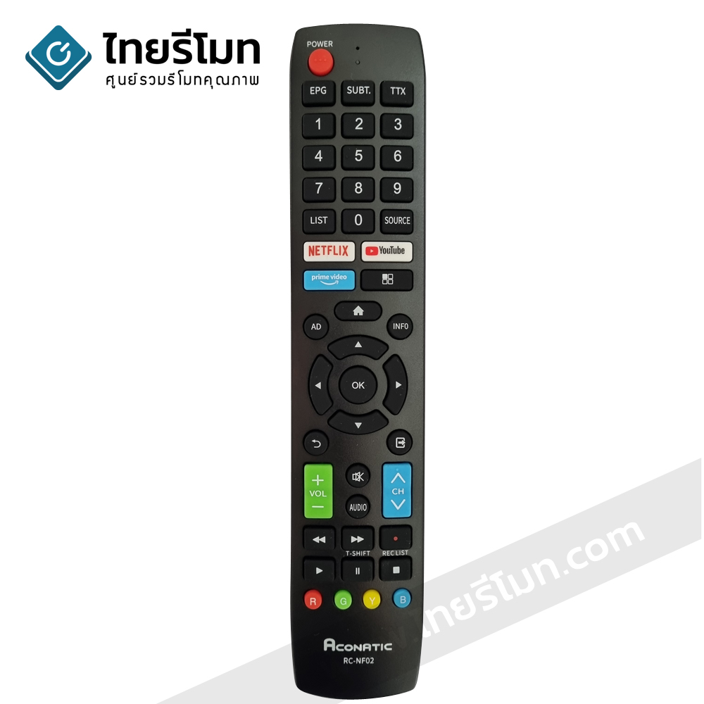 รีโมททีวี Aconatic รุ่น RC-NF02 ใช้ได้กับ 32HS534AN 40HS534AN 42HS534AN 43HS534AN 49HS534AN 50HS534AN 55HS534AN 58HS534AN 65HS534AN