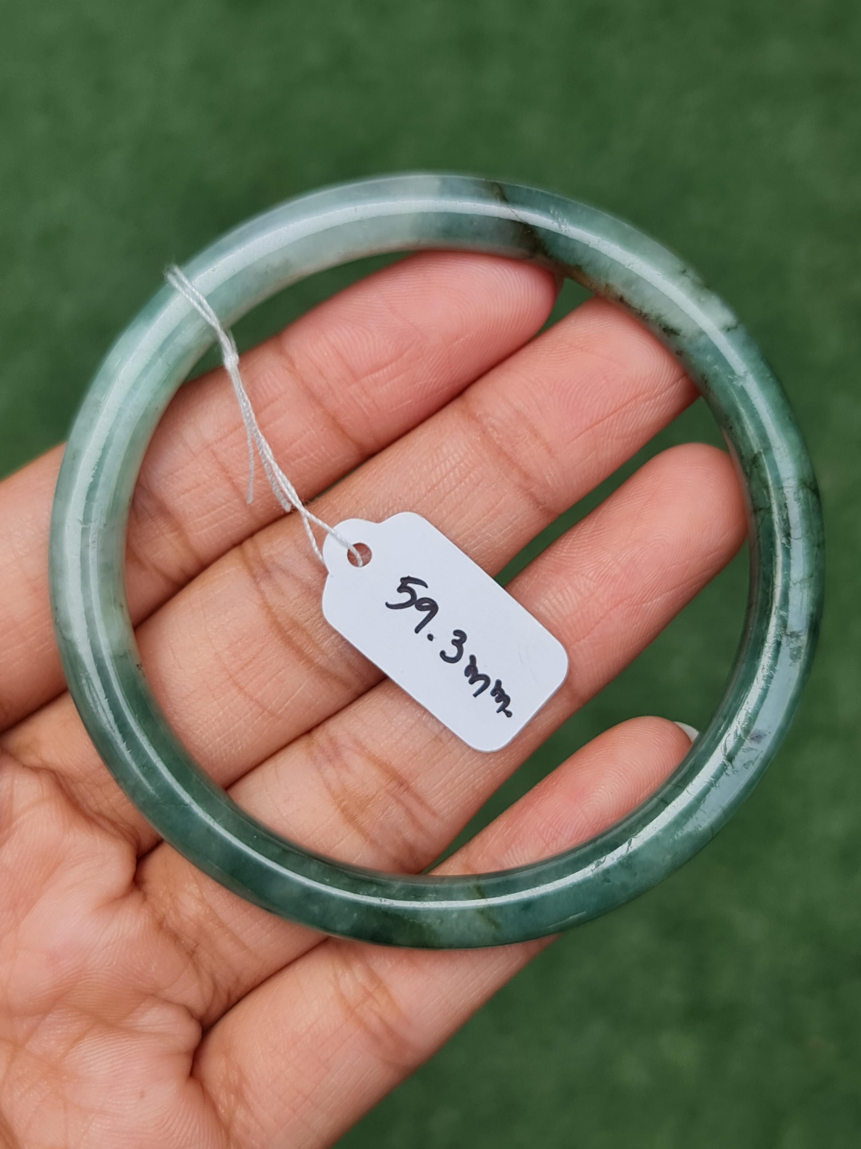 JB0703-013 หยก พม่า แท้ Jade กำไลหยก (Jadeite bracelet) พม่า (Myanmar) 59.3 มม.