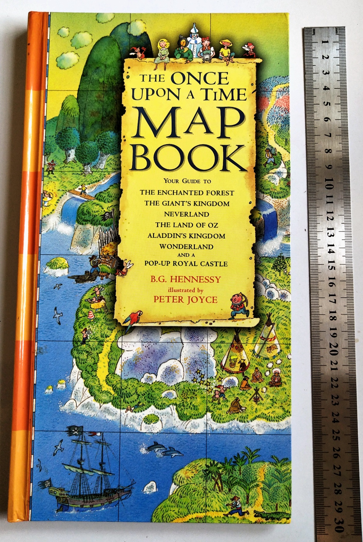 หนังสือภาพภาษาอังกฤษ Once Upon a Time,MAP BOOK "กาลครั้งหนึ่ง " แผนที่ ไกด์สู่ The Enchanted forest, The Giant Kingdom Neverland, The Land of Oz, Aladdin's Kingdom Wonderland และ ป๊อปอัพพระราชวัง ภาพโดย Peter Joyce ฉบับภาษาอังกฤษ