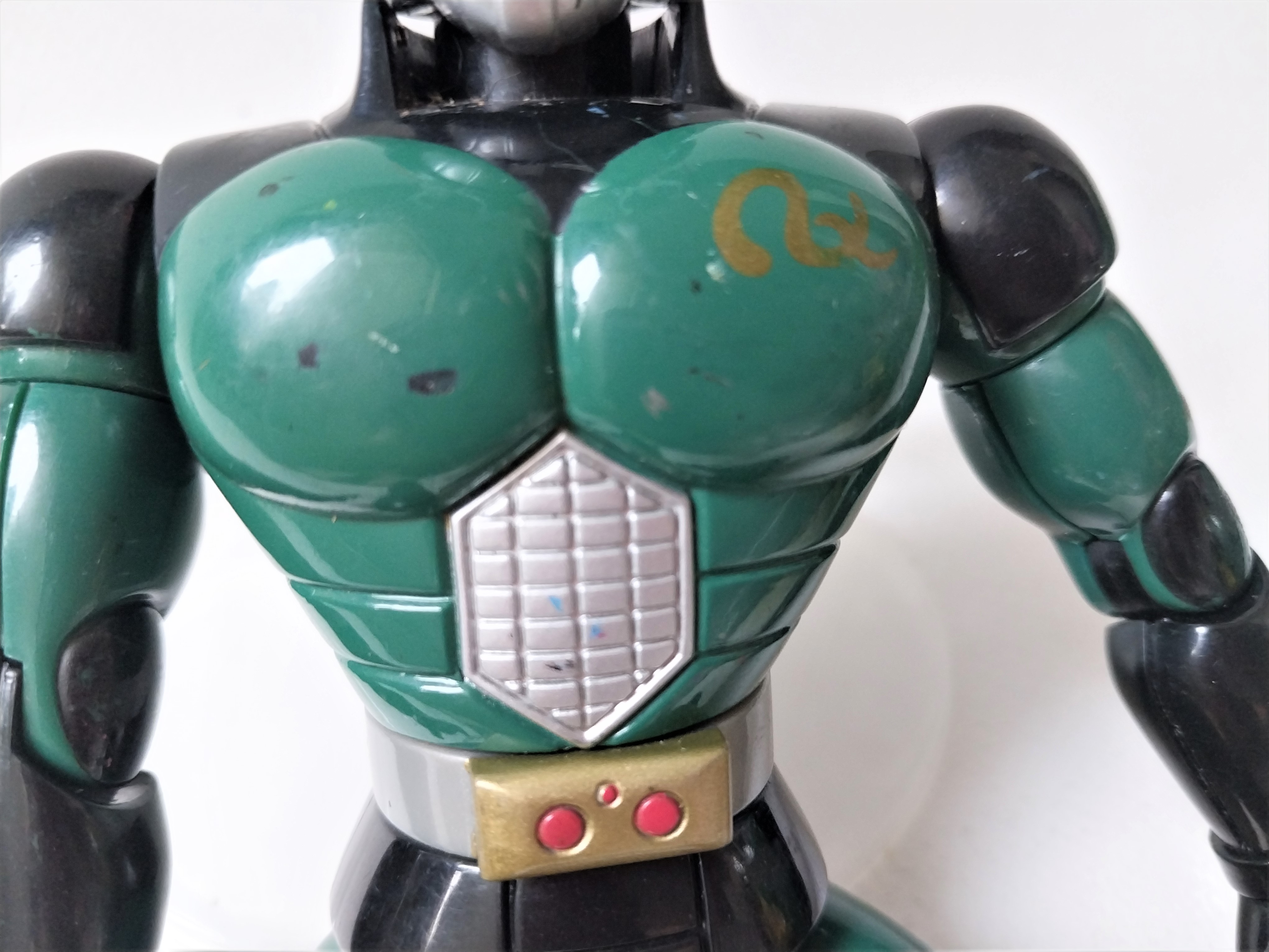 มีหลายภาพ ,**ไม่มีเขา มือชำรุด สีมีรอยบ้าง ตามภาพ มาส์คไรเดอร์แบล๊ค RX Posable Action Figure ขนาด 8 นิ้ว ข้อต่อทั้งตัว ไม่หลวม