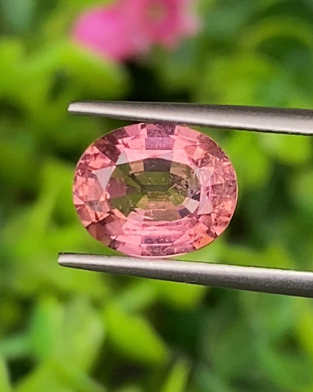 พลอย ชมพู พิ้งค์ ทัวร์มารีน (Pink Tourmaline) 2.38 กะรัต (Cts.) อัญมณีมงคลประจําวันเกิด เครื่องประดับพลอย