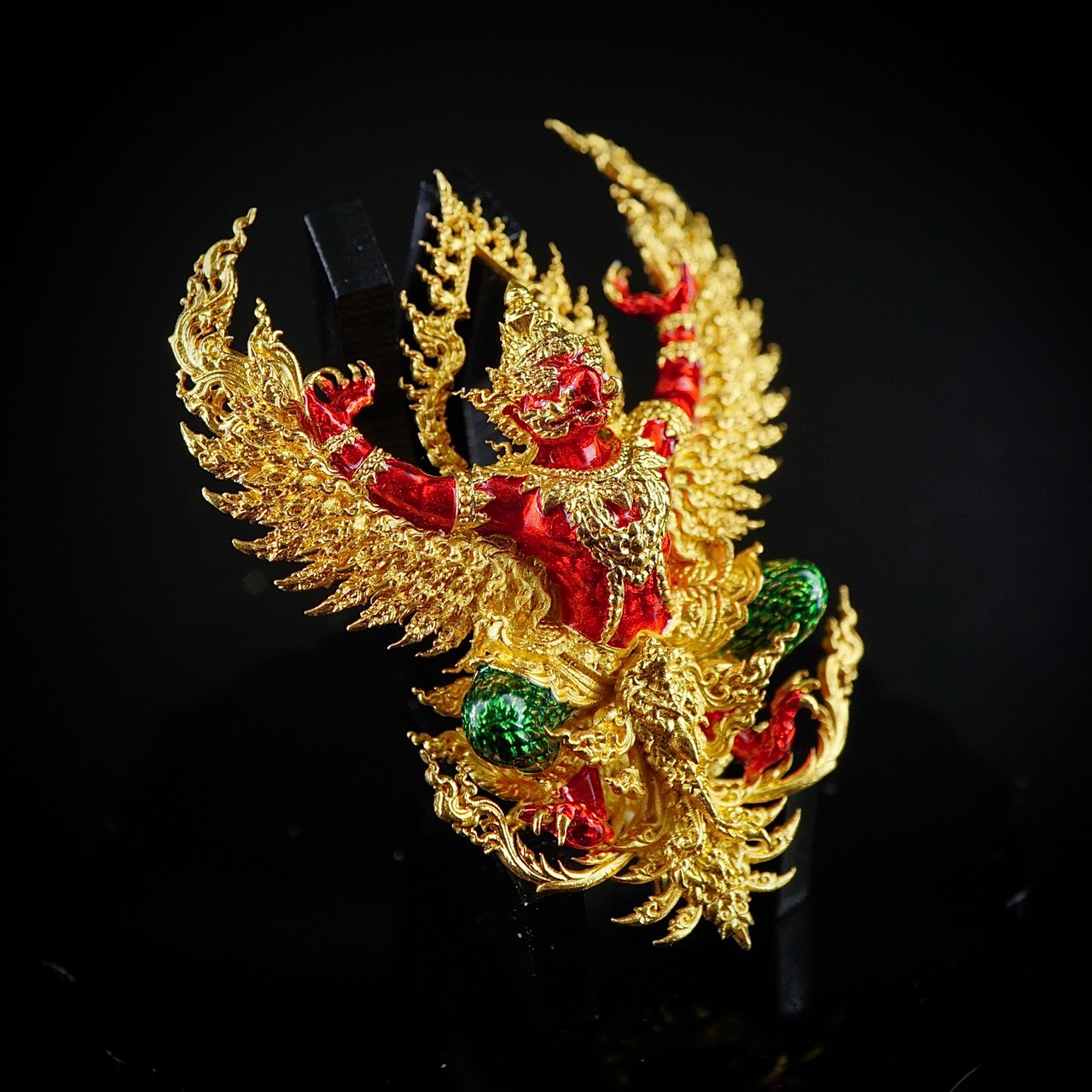 พญาครุฑ พญาเวนไตย รหัส 14 เนื้อทองลำอู่ชุบทองลงยา