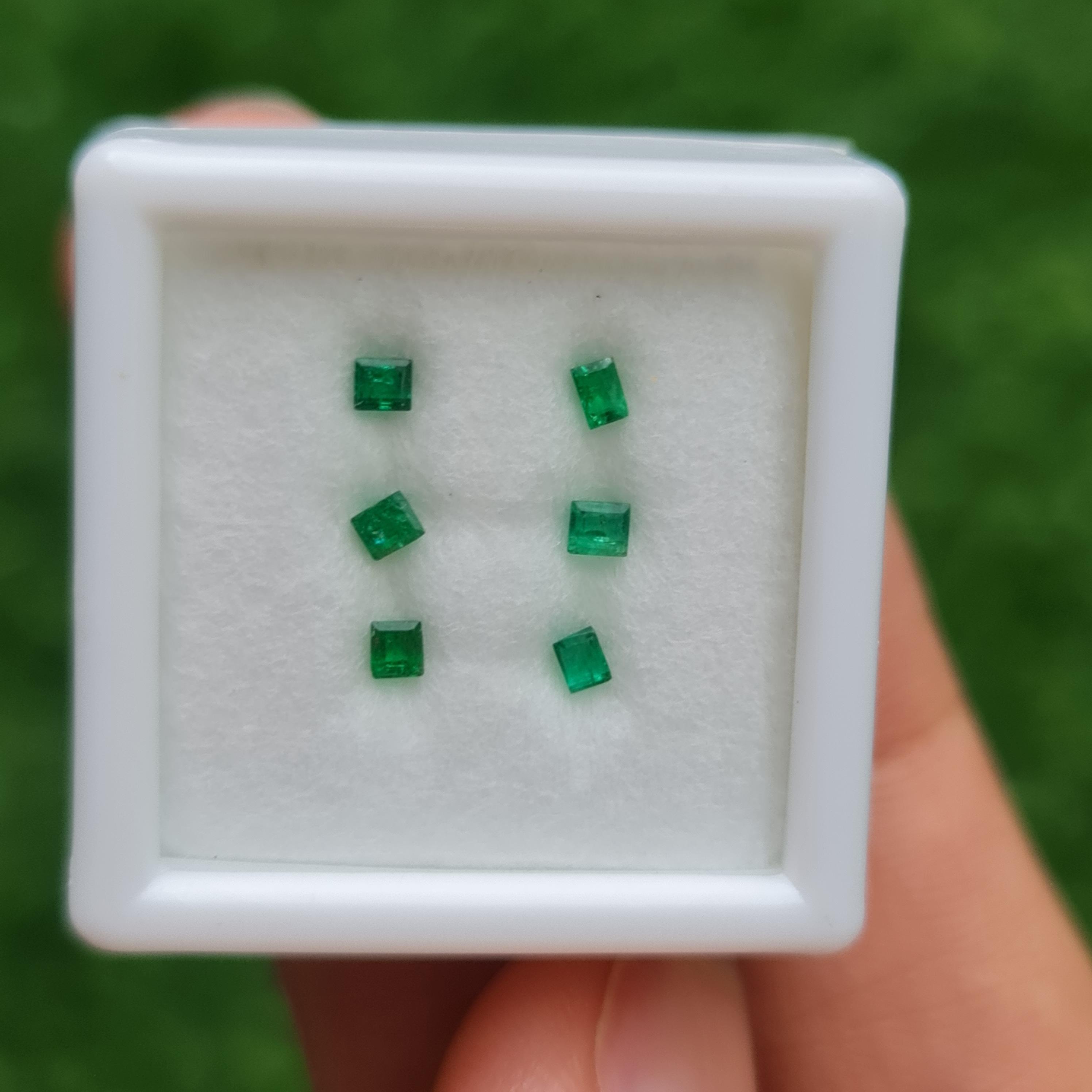 พลอย มรกต Natural Emerald แซมเบีย 0.32 กะรัต (Cts.) 5 เม็ด พลอยแท้ อัญมณีมงคลประจําวันเกิด เครื่องประดับพลอย
