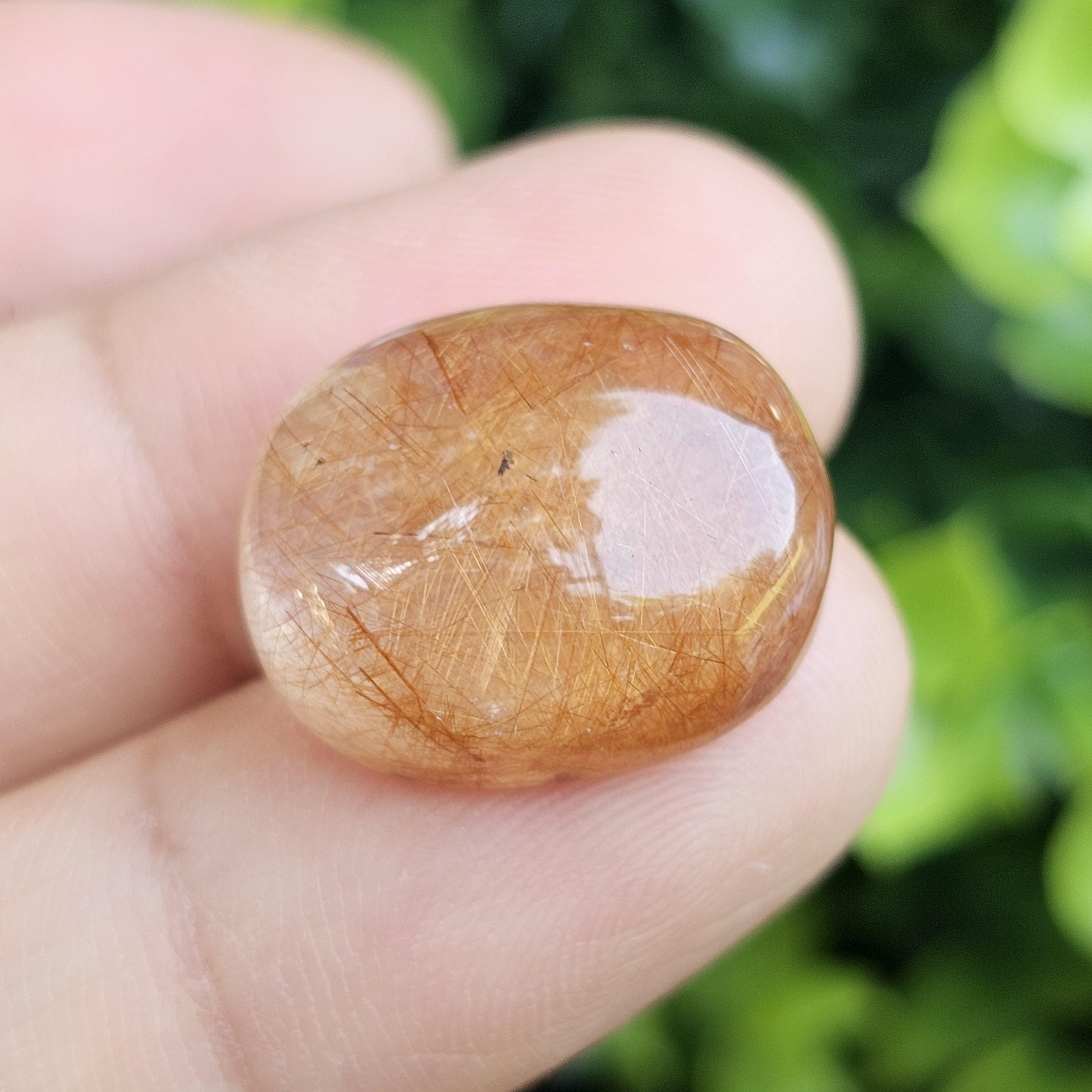 ไหมทอง ควอตซ์ Golden Rutilated Quartz 21.59 กะรัต Cts.พลอยแท้ อัญมณีมงคลประจําวันเกิด เครื่องประดับพลอย