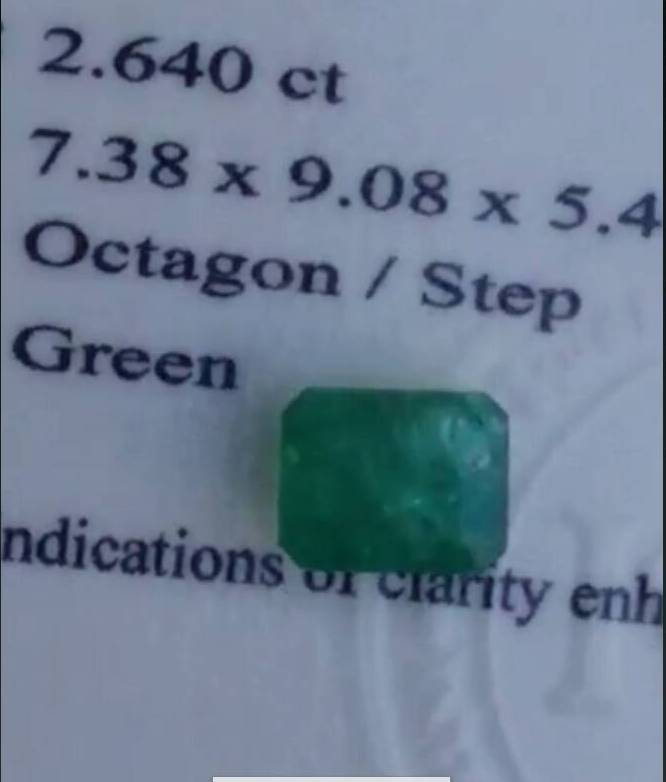 พลอย มรกต Natural Emerald 祖母绿 แซมเบีย 2.64 กะรัต (Cts.克拉) พร้อมใบ Certified