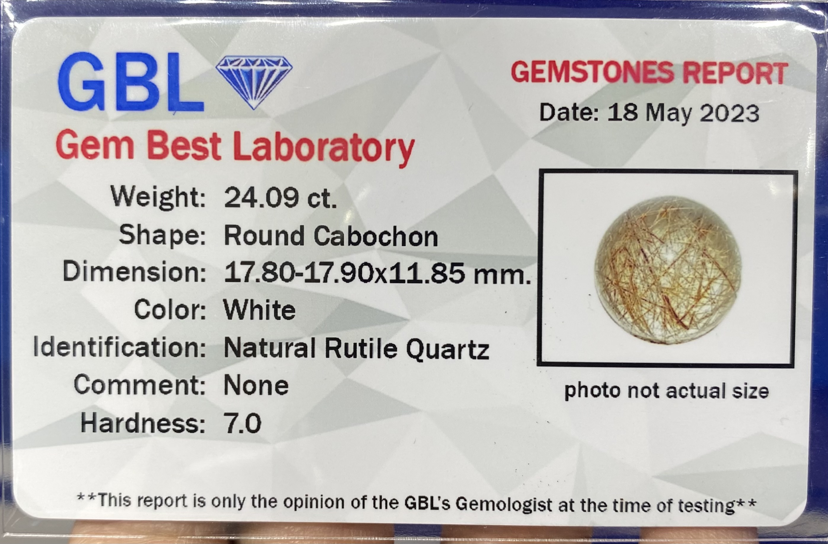 ไหมทอง ควอตซ์ Golden Rutilated Quartz 24.09 กะรัต Cts. พร้อมใบเซอร์ พลอยแท้ อัญมณีมงคลประจําวันเกิด เครื่องประดับพลอย