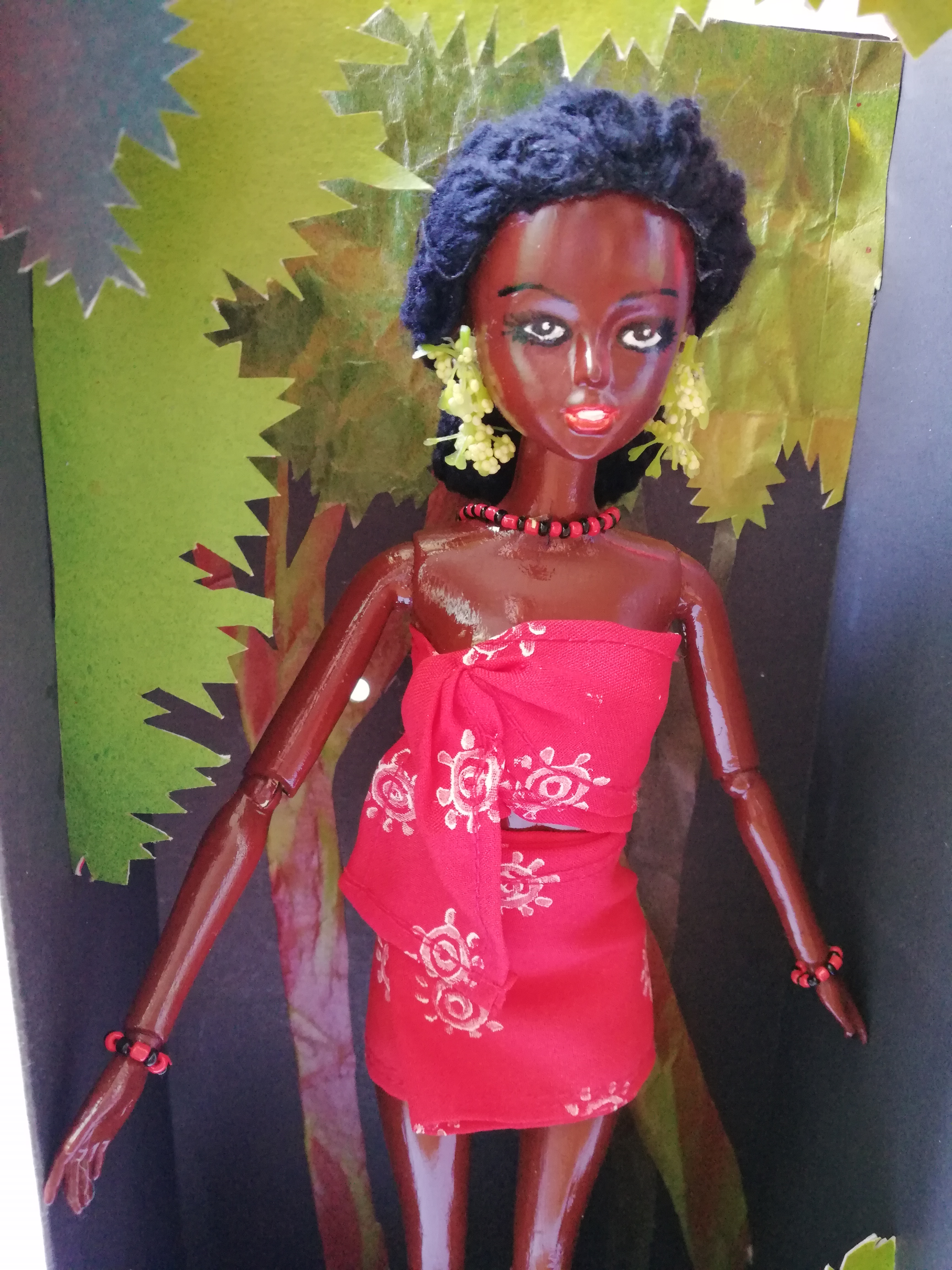 Very Special offer, The only 1 piece, handmade custom doll, 12" as an actress from the play "Ngoh Pa", she is "Ms. Lamhab", she woke up early, dress nicely, put a wooden comb on the head, wearing flower earing, neckace and bracela