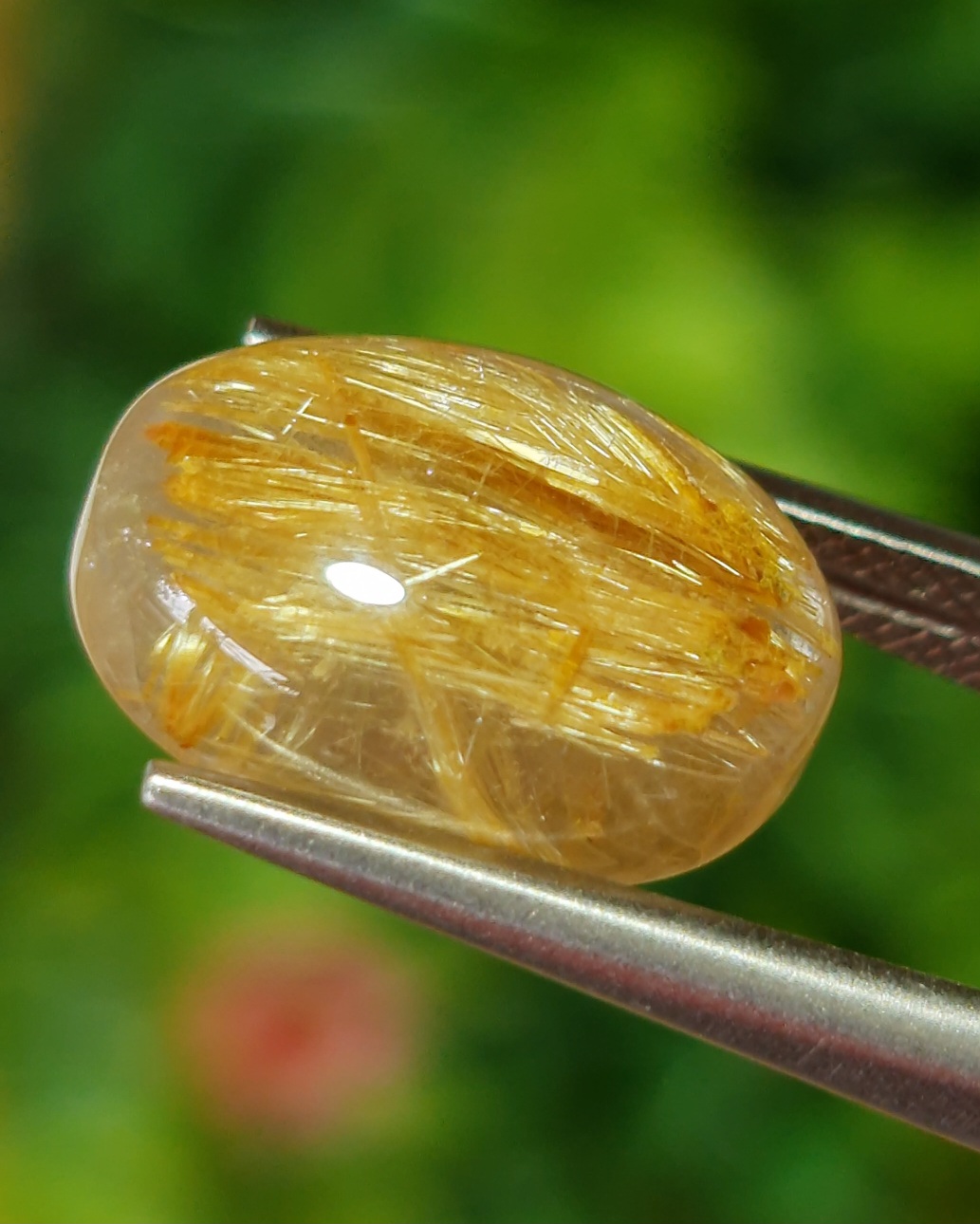 ไหมทอง ควอตซ์ Golden Rutilated Quartz 7.37 กะรัต Cts.พลอยแท้ อัญมณีมงคลประจําวันเกิด เครื่องประดับพลอย