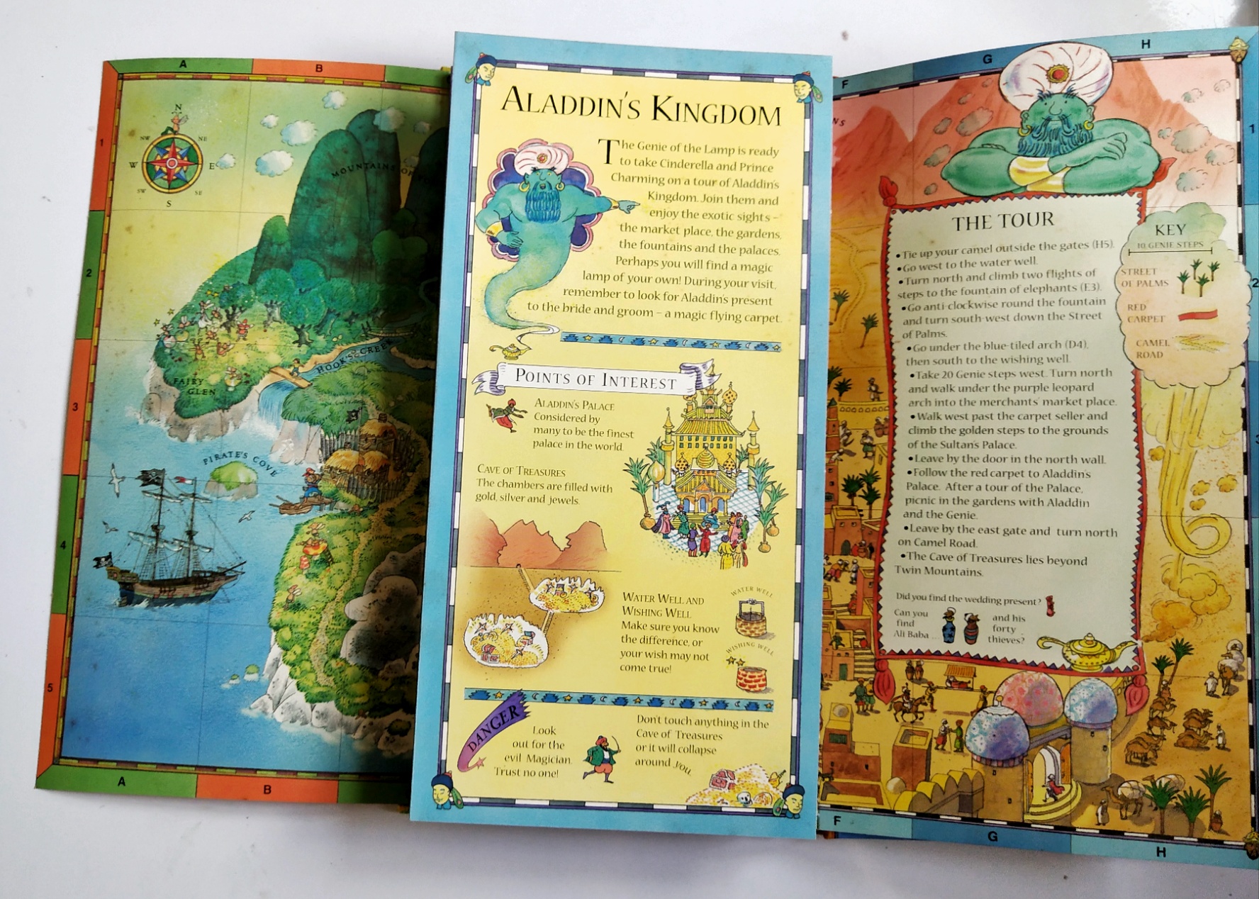 หนังสือภาพภาษาอังกฤษ Once Upon a Time,MAP BOOK "กาลครั้งหนึ่ง " แผนที่ ไกด์สู่ The Enchanted forest, The Giant Kingdom Neverland, The Land of Oz, Aladdin's Kingdom Wonderland และ ป๊อปอัพพระราชวัง ภาพโดย Peter Joyce ฉบับภาษาอังกฤษ