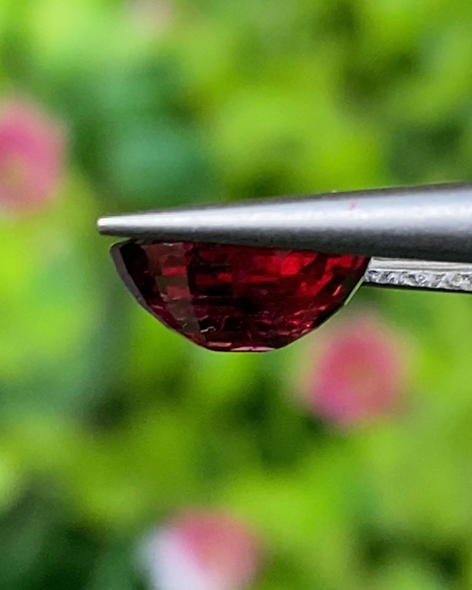 พลอย โรโดไลต์ กาเน็ท Rhodolite Garnet 2.23 กะรัต Cts.พลอยแท้ อัญมณีมงคลประจําวันเกิด เครื่องประดับพลอย