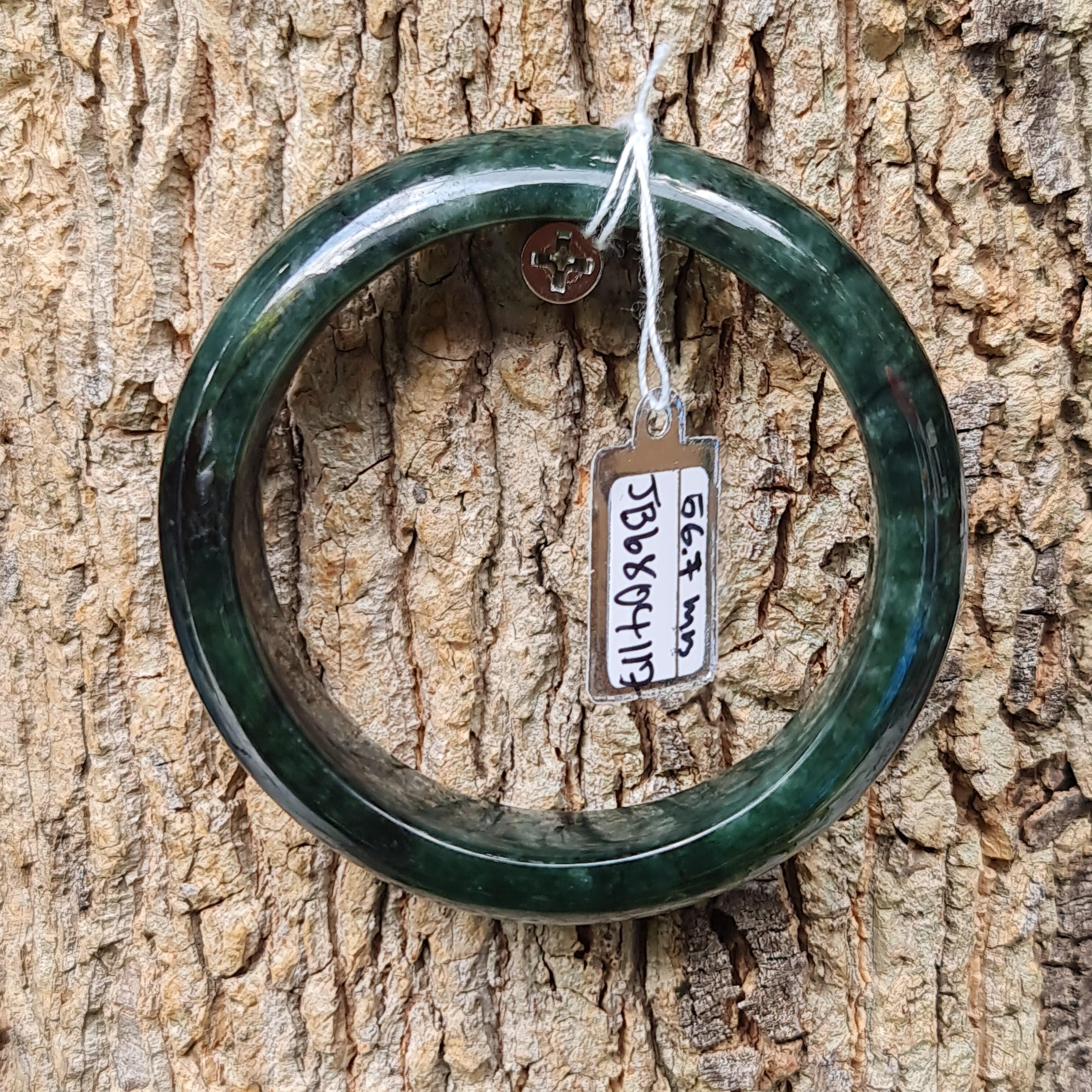 JB6804117 หยก พม่า แท้ Jade กำไลหยก 56.7 มม. (Jadeite bracelet) พม่า (Myanmar)