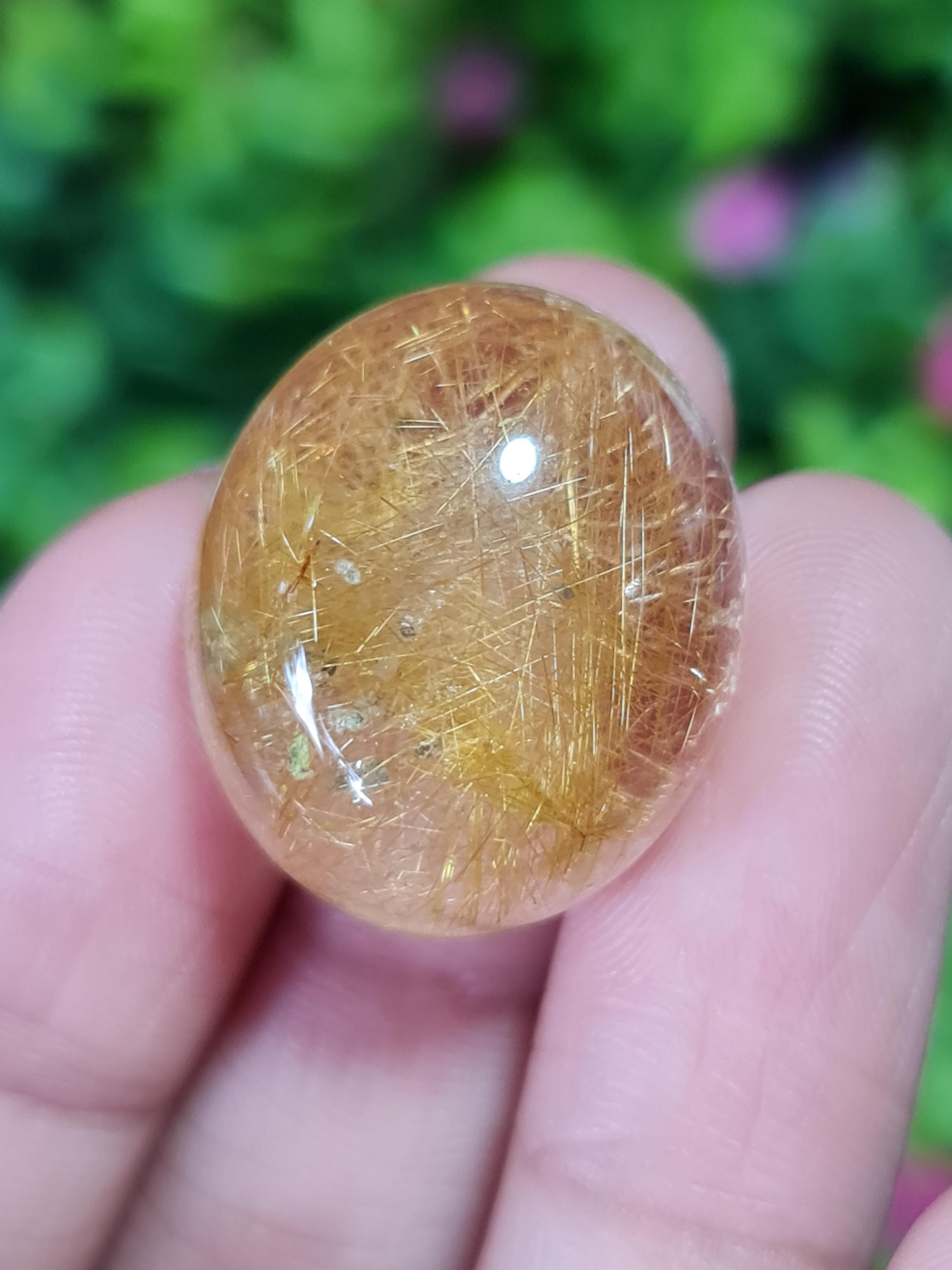 ไหมทอง ควอตซ์ Golden Rutilated Quartz 39.24 กะรัต Cts.พลอยแท้ อัญมณีมงคลประจําวันเกิด เครื่องประดับพลอย